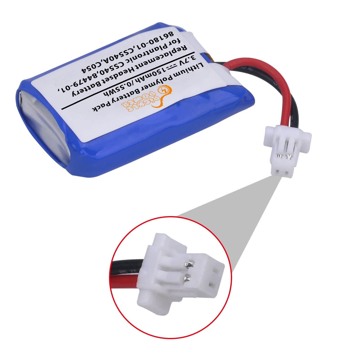 Plantronics CS540 CS540A C054 Wireless Headset Replacement Battery - 2 Pack (84479-01, 86180-01) | Long-Lasting Power for Office Headsets | Compatible with Plantronics CS540 Series Headsets for Business Calls & Conference Meetings