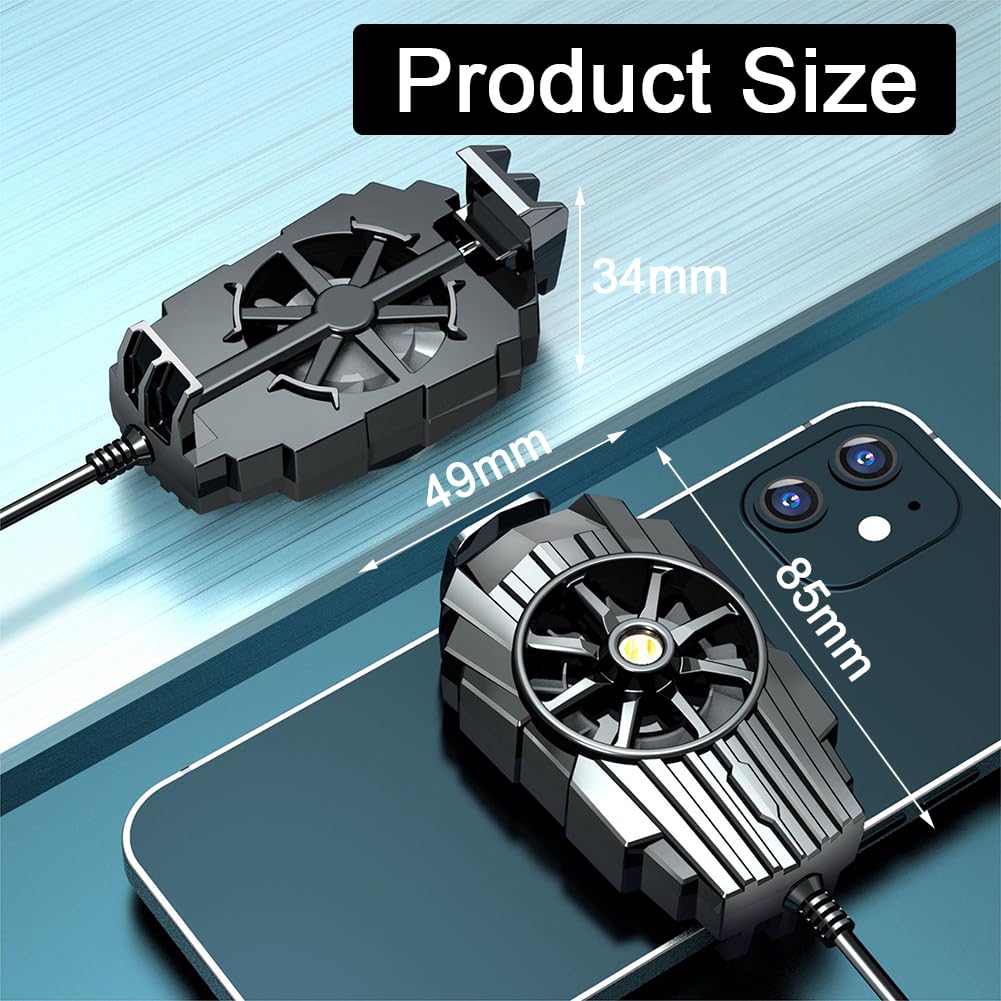 2 PCS Universal Phone Cooler for Gaming - Portable Smartphone Cooling Fan with Radiator, Prevent Overheating for iPhone, Android | Perfect for Gaming, Streaming & Long Usage