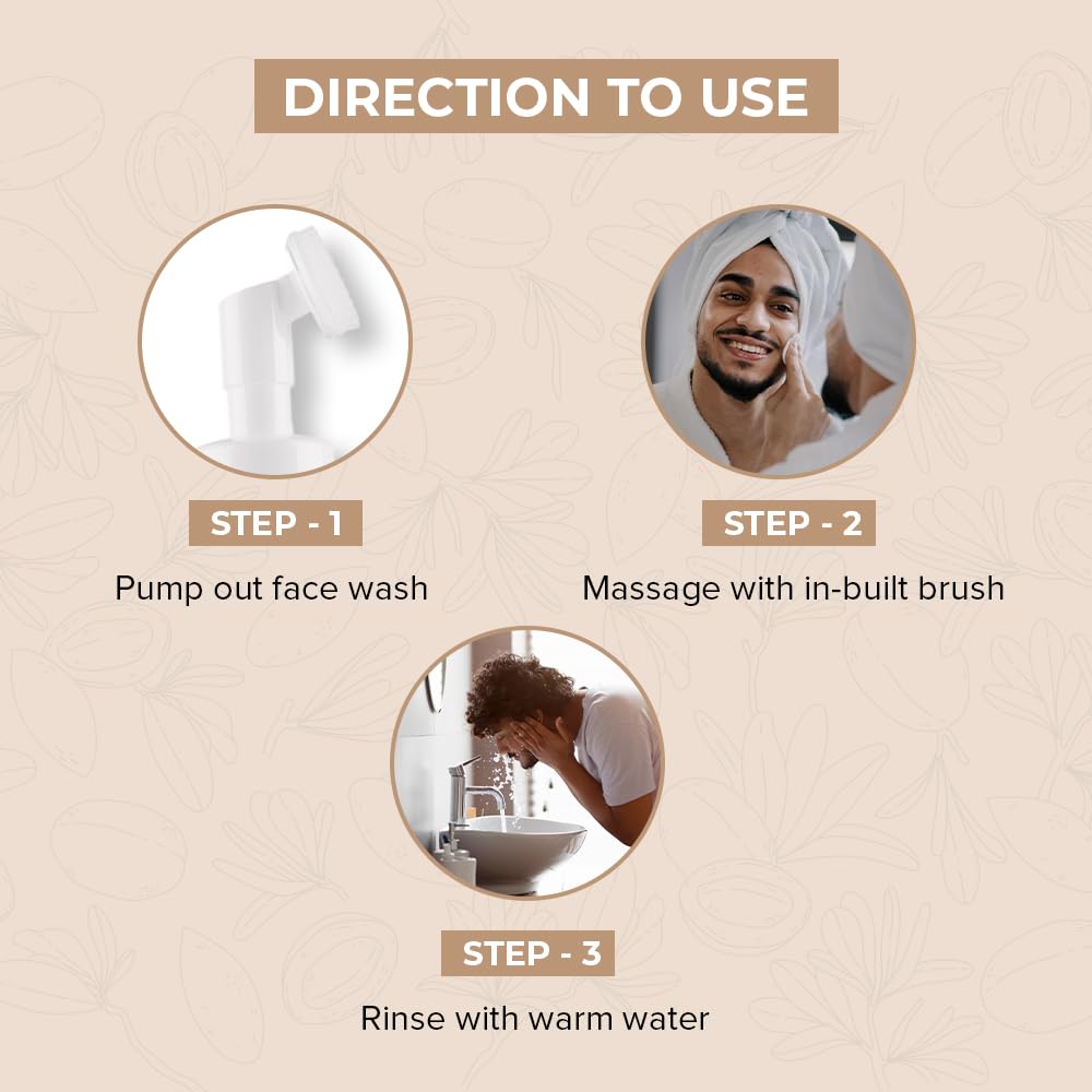 GHC Foaming Face Wash with Built-in Brush - Tea Tree, Aloe Vera & Vitamin C, Paraben-Free | Deep Cleansing for Acne, Oily & Sensitive Skin | Daily Skincare Routine