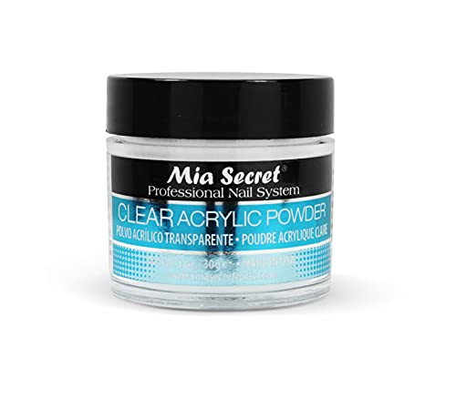 Mia Secret Clear Acrylic Powder 1oz for Nails - Professional Nail Extension & Sculpting Kit - Perfect for DIY Manicures, Salon Nail Art & Acrylic Overlays