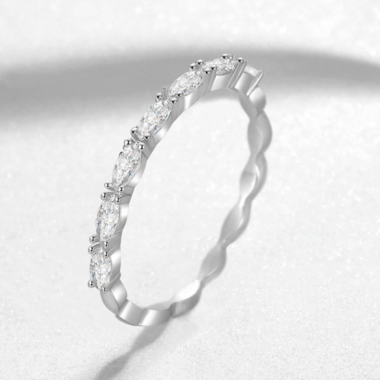 Gold Rings for Women - Round CZ Silver Thin Promise Rings, Perfect for Valentine's Day, Birthday Gifts & Anniversary - Elegant Jewelry for Everyday Wear & Special Occasions