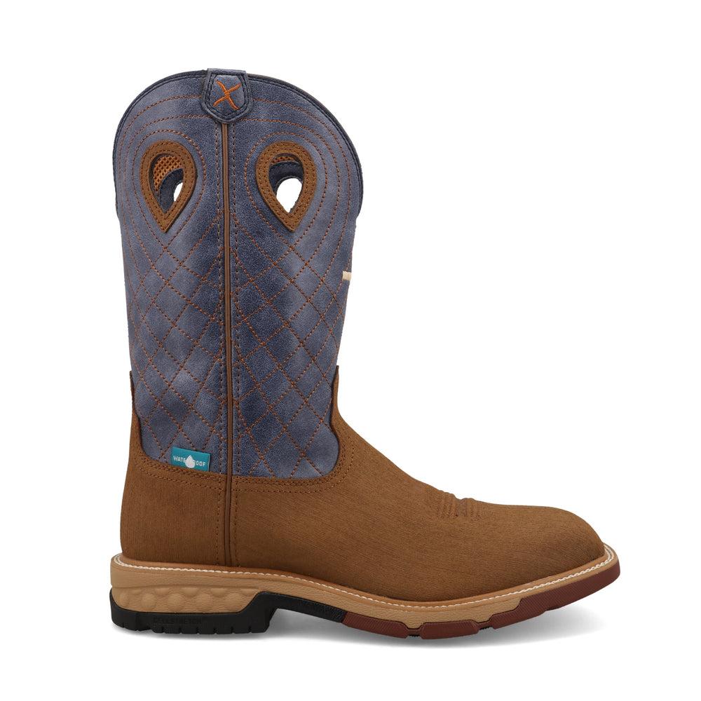 Men's 12 Inch Western Work Boots for Cowboy Ranchers - Durable Leather Steel Toe Boots for Construction & Outdoor Work
