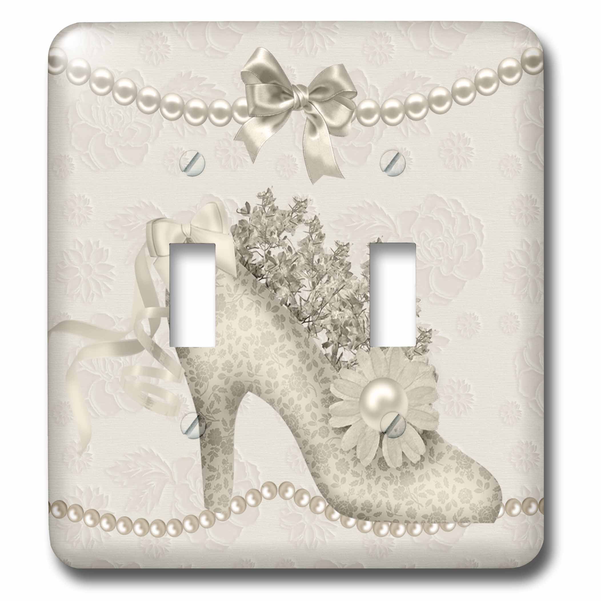 Vintage Pearl Wedding Shoes Light Switch Cover - Elegant Bride Home Decor for Bedroom, Bathroom & Living Room