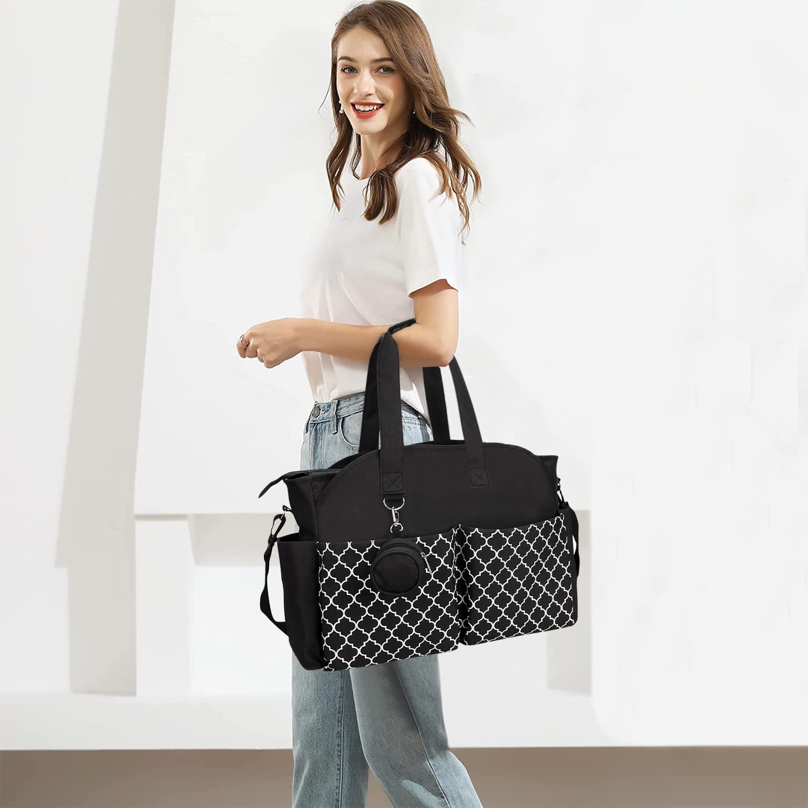 SONARIN Large Waterproof Diaper Bag Tote - Spacious Nappy Changing Bag for Moms, Travel & Daily Use | Messenger Style Baby Organizer with Multiple Pockets | Perfect for Outings, Daycare & Family Trips
