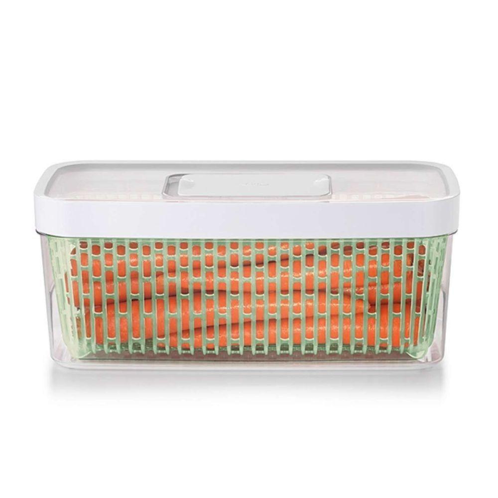 OXO 4.7L/5Qt GreenSaver Produce Keeper - Fresh Fruit & Vegetable Storage Container for Refrigerator - Extends Shelf Life of Berries, Lettuce & Herbs