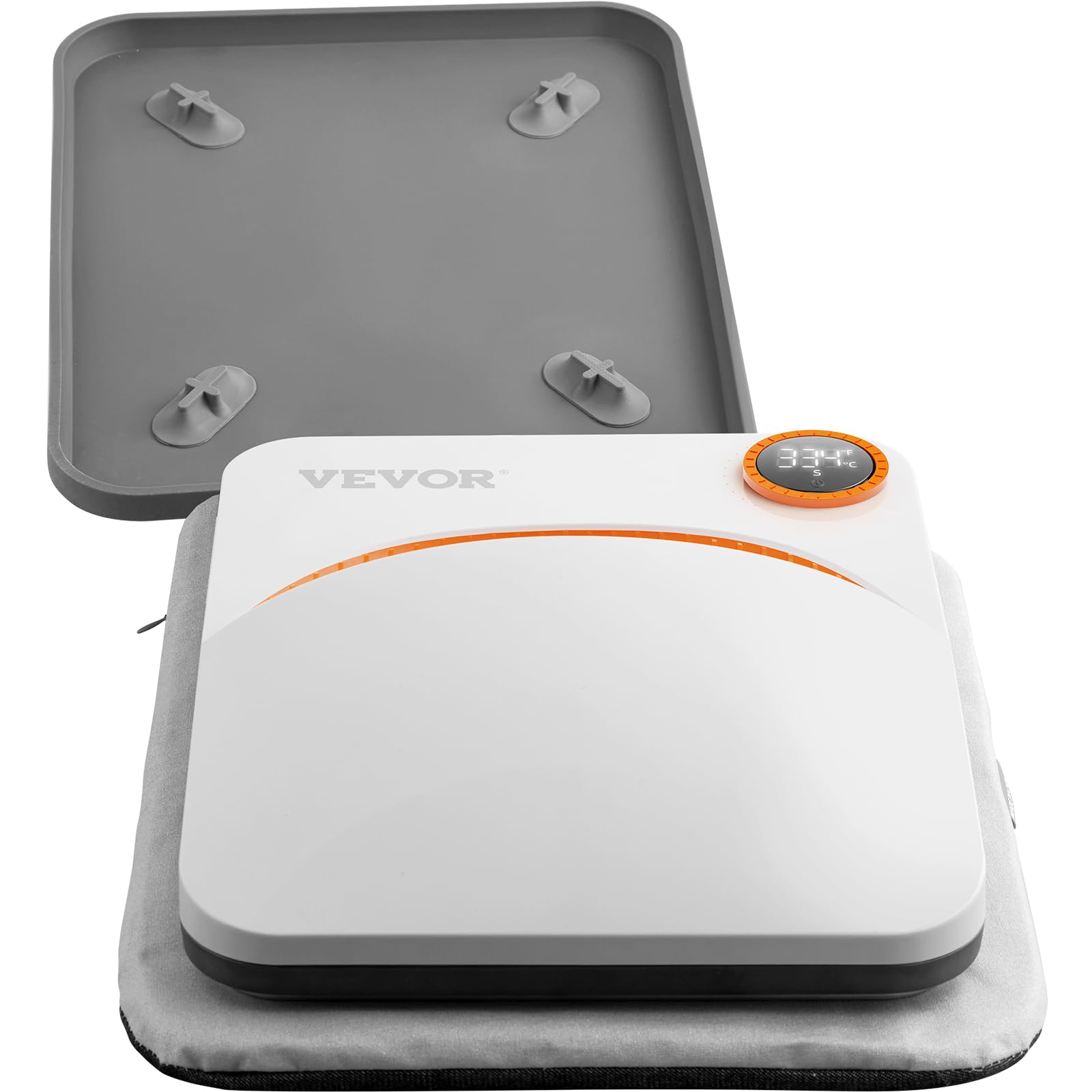 VEVOR 7x6 Inches Portable Heat Press Machine for T-Shirts, Bags, HTV & Pillows - Multifunctional Sublimation Transfer Press with Teflon Coating - Perfect for DIY Vinyl Projects, Home Crafting & Small Business Printing