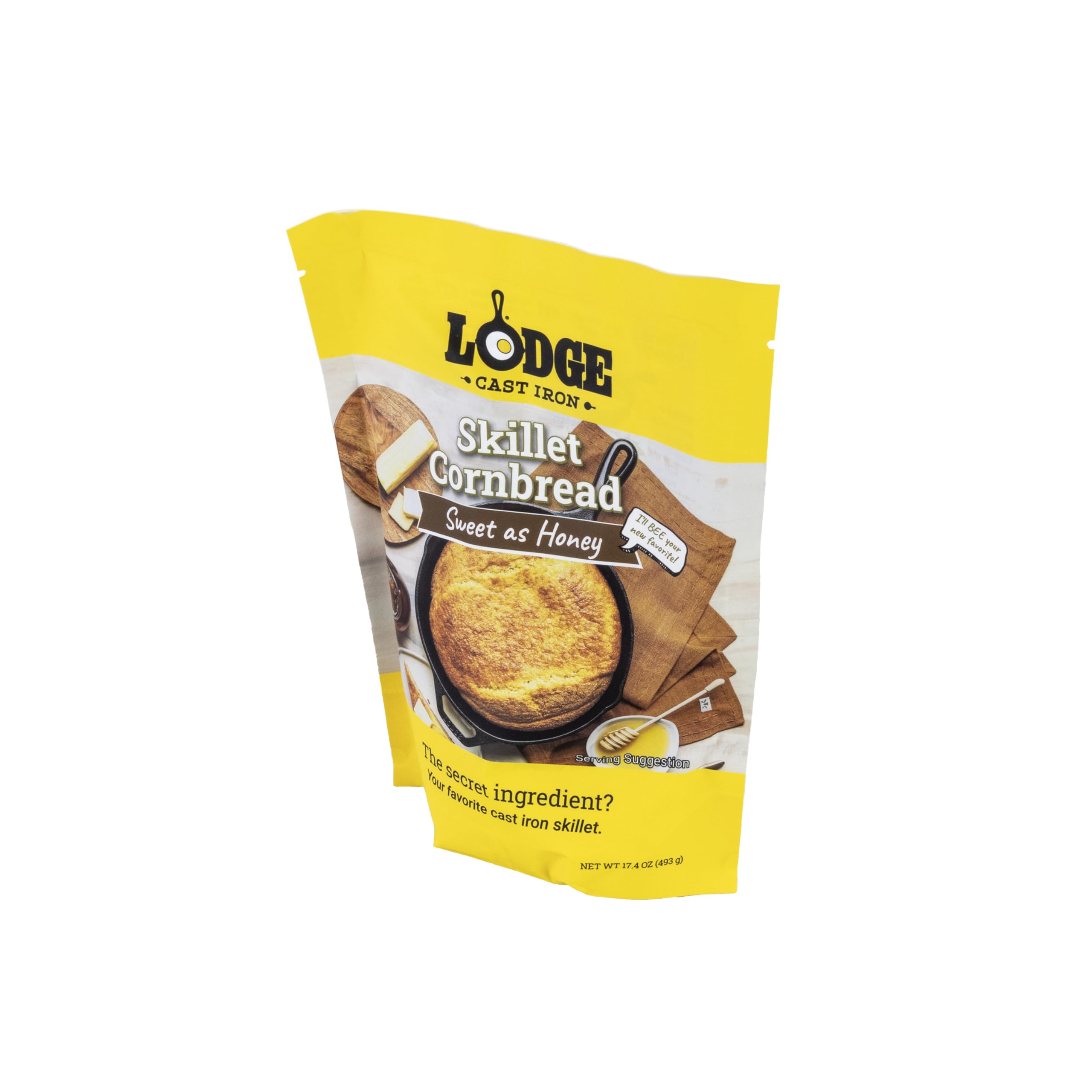 Lodge Cast Iron Skillet Cornbread Mix - Premium 17.4oz (4 Pack) for Cast Iron Skillets, Wedge Pans & Baking - Sweet Honey Flavor | Perfect for Family Dinners, BBQs & Holiday Baking