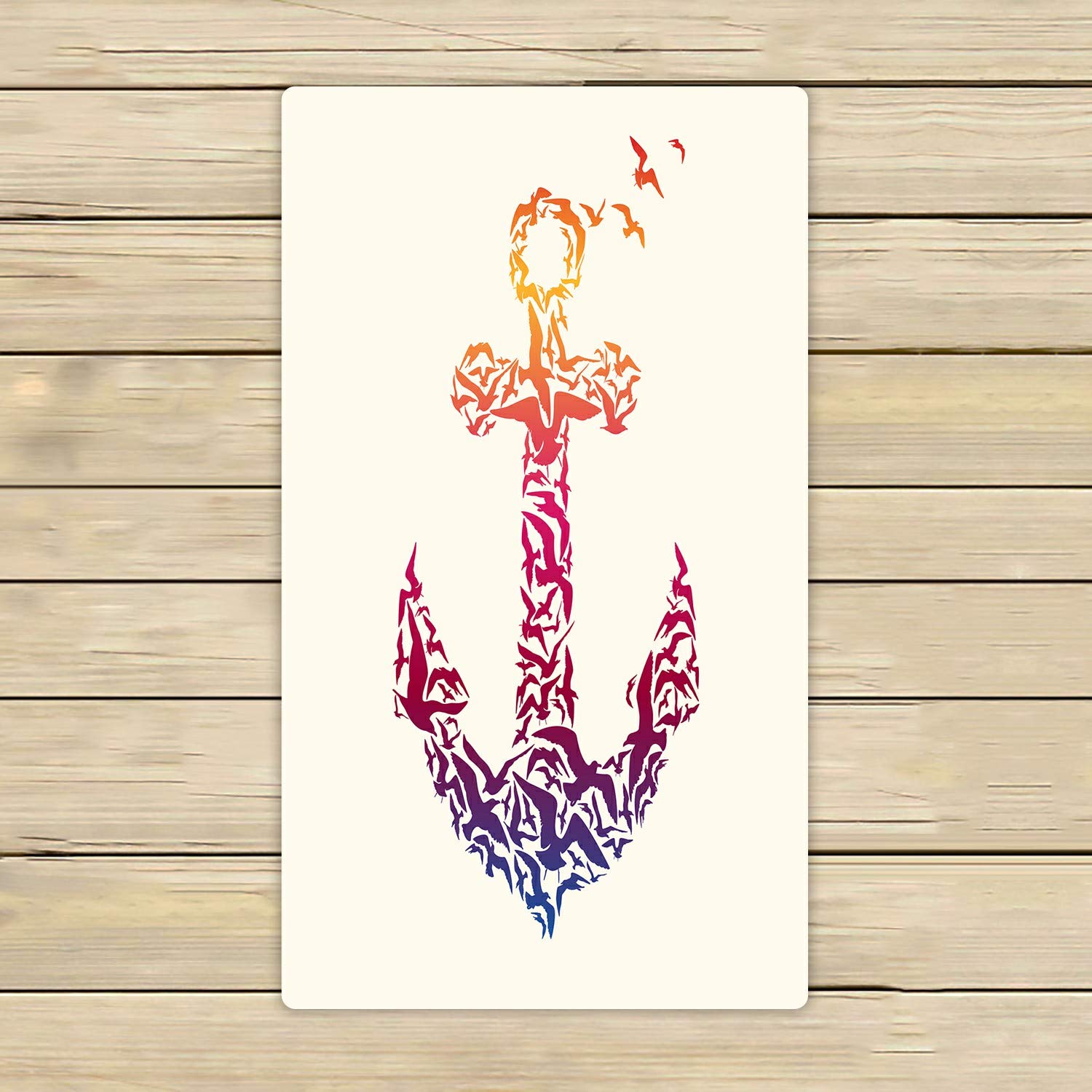 ECZJNT Anchor Bird Beach Towel - Soft & Absorbent 16x28 Inch Bath Towel for Home, Pool, Travel & Outdoor Use - Perfect for Beach, Shower & Gym