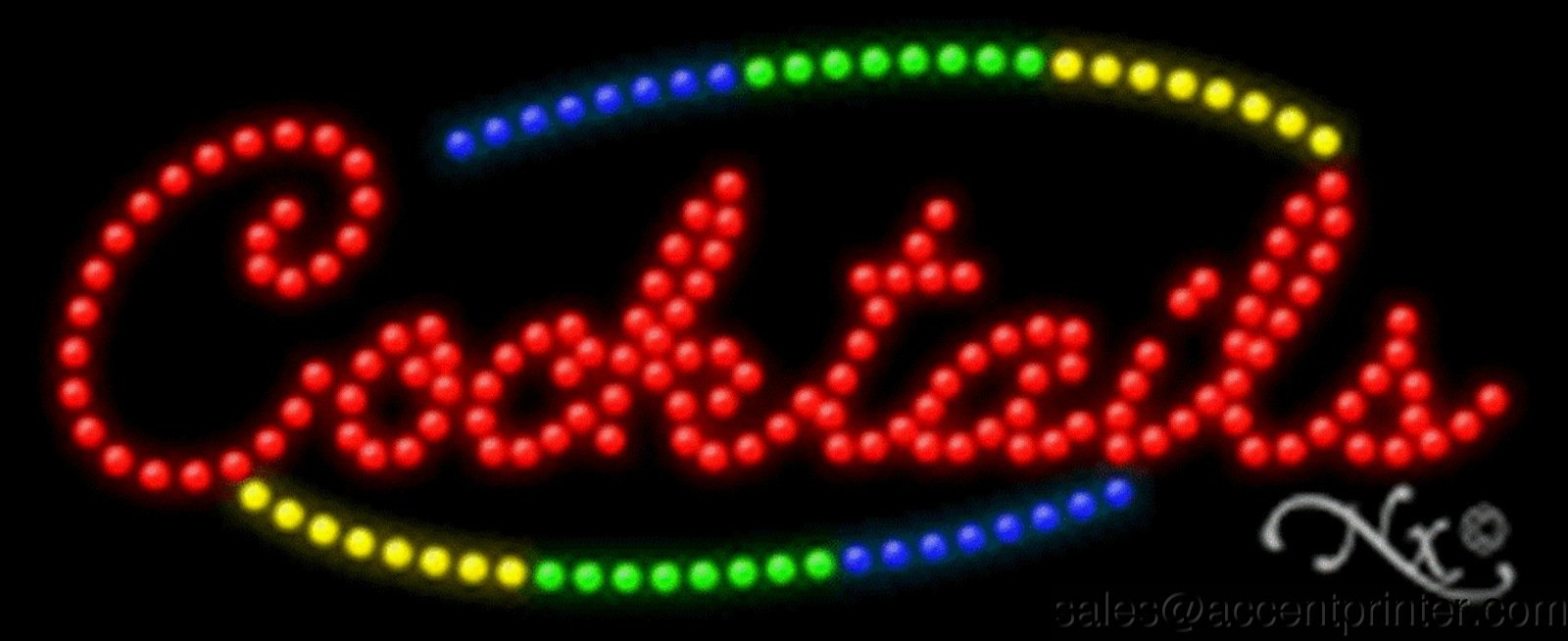 Energy Efficient LED Cocktail Bar Sign - Bright & Durable for Home Bars, Pubs & Restaurants