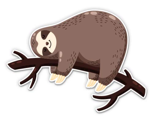 Cute Sloth Resting Vinyl Sticker - 3 Inch Waterproof Decal for Car, Laptop, Water Bottle, Phone - Perfect for Kids Room, Office Decor & Personalizing Accessories