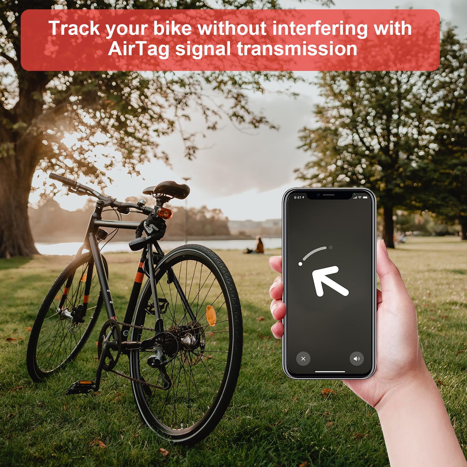 Waterproof Airtag Bike Mount - Secure Tracker Holder for Bikes & E-Bikes (Under Bottle Cage, Red) - Perfect for Cycling Security