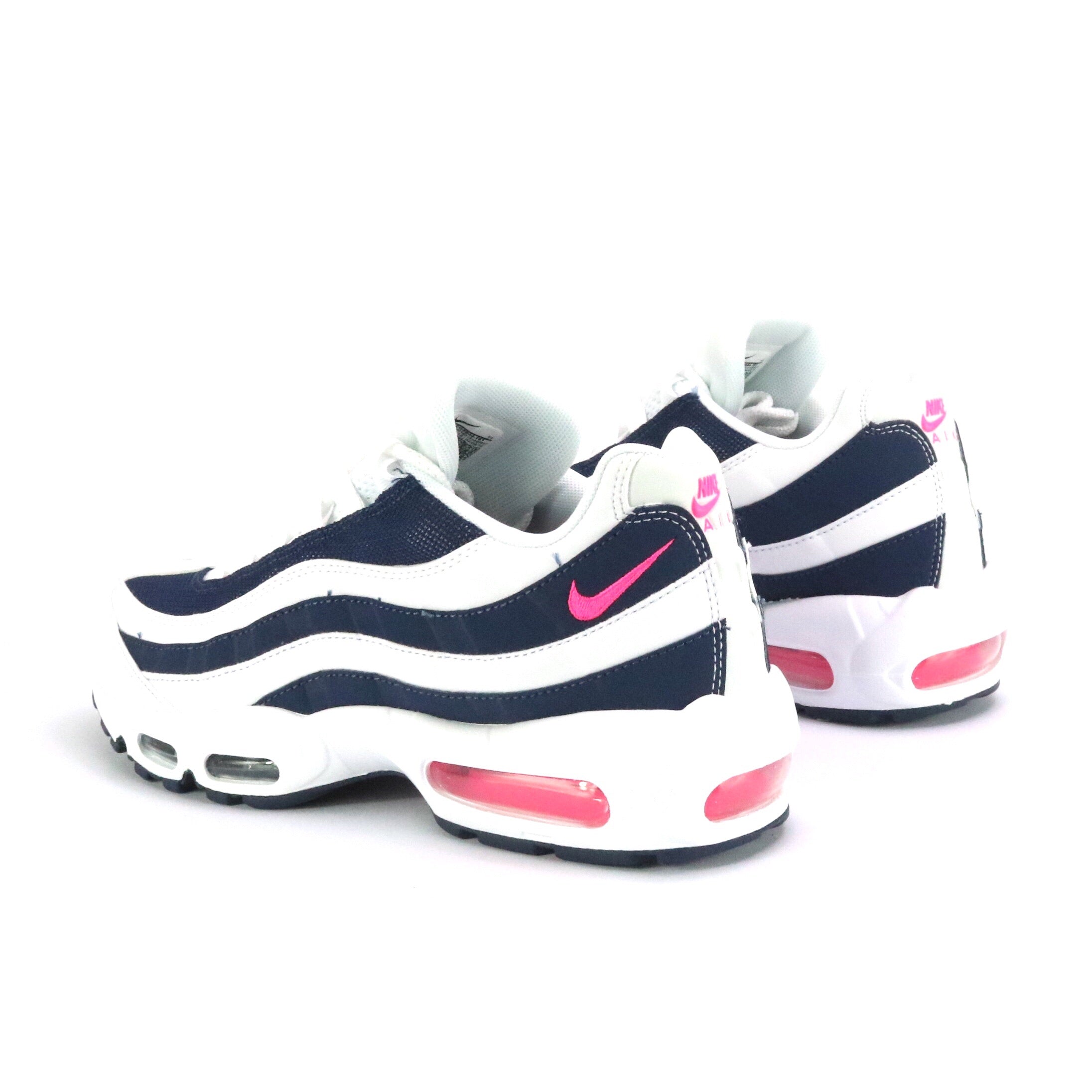 Nike Air Max 95 Women's Running Shoes - White/Pink Blast/Midnight Navy - Comfortable Cushioned Sneakers for Jogging, Gym Workouts & Casual Wear