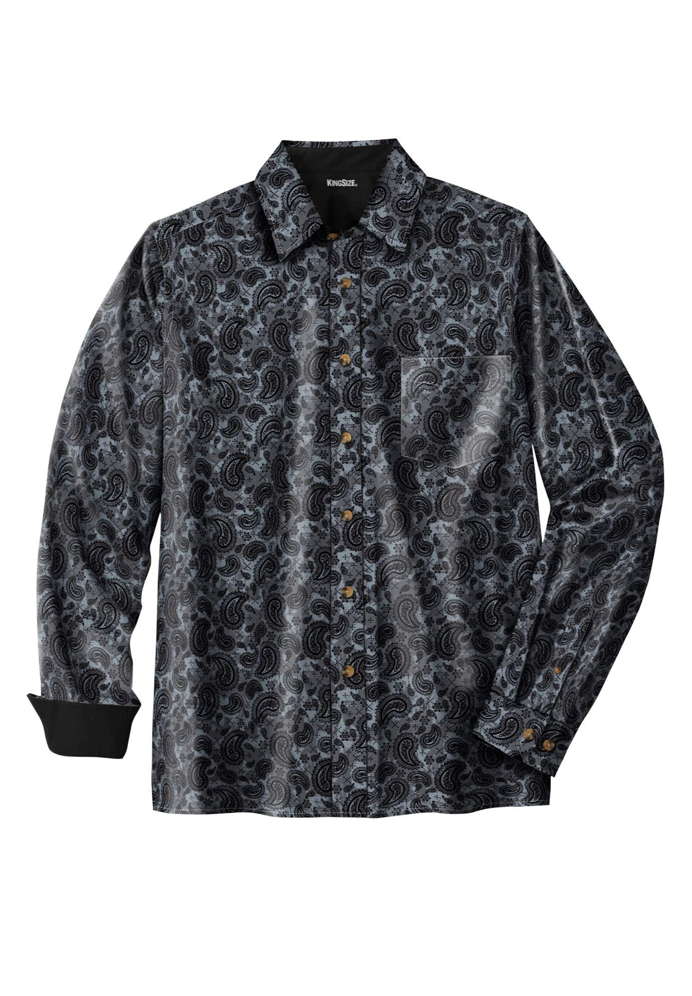 KingSize Men's Big & Tall No-Tuck Casual Shirt - Comfortable Oversized Button Down for Work & Relaxation
