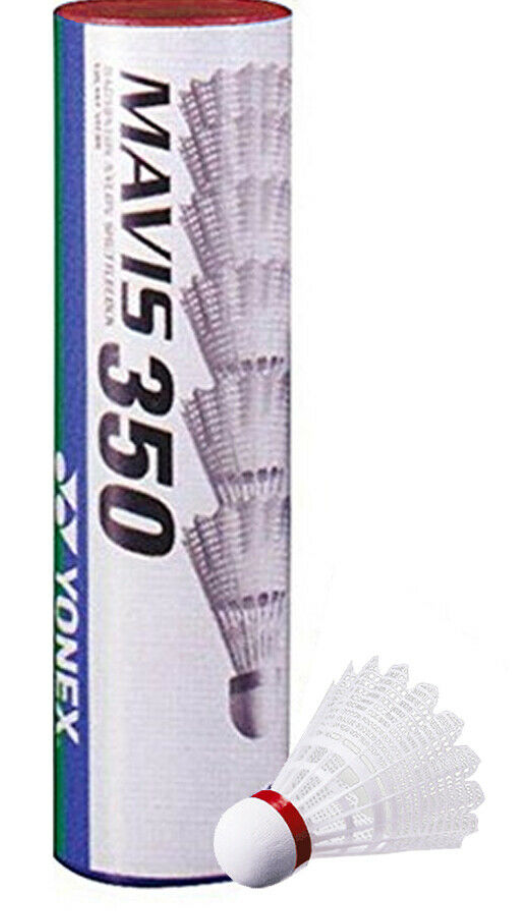 Yonex Mavis 350 White Badminton Shuttlecocks - Fast Speed Nylon Feathers for Professional Training & Competitive Play