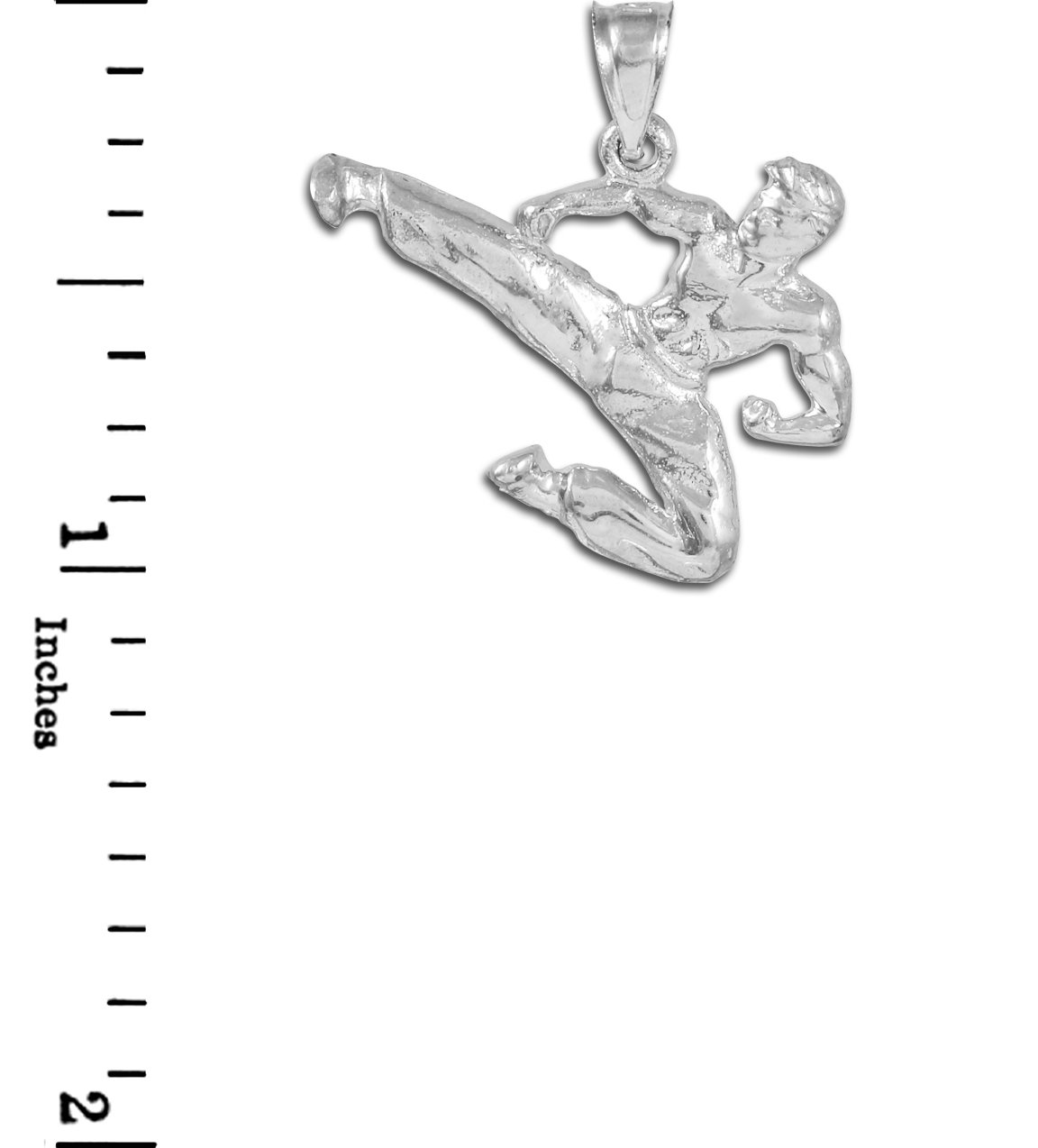 925 Silver Karate Charm Necklace for Sports & Martial Arts Gifts