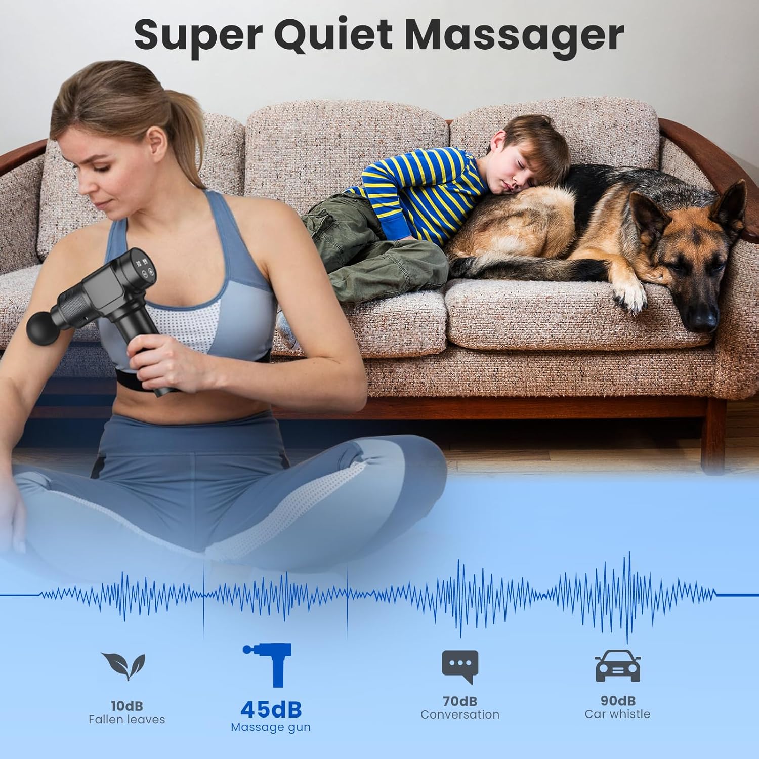 Deep Tissue Massage Gun for Pain Relief - Percussion Muscle Massager for Athletes & Recovery, Handheld Electric Massage Gun with 30 Speed Levels & 9 Attachments - Perfect for Post-Workout, Back Pain, and Muscle Relaxation at Home or Gym