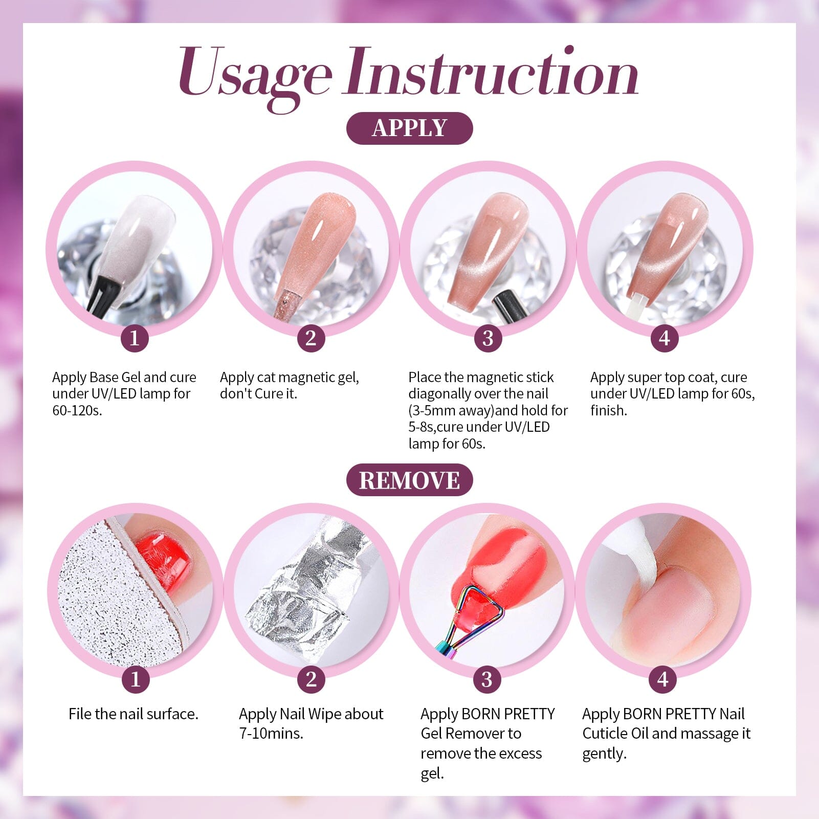 Purple Magnetic Cat Eye Gel Polish - MY270 Honey Trap 15ml Nail Lacquer for Salon & Home Manicures | Long-Lasting UV/LED Nail Art Design