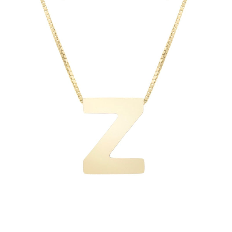 14K Gold Block Letter Initial Necklace - Personalized Monogram Pendant for Women - Perfect for Birthdays, Anniversaries & Gifts