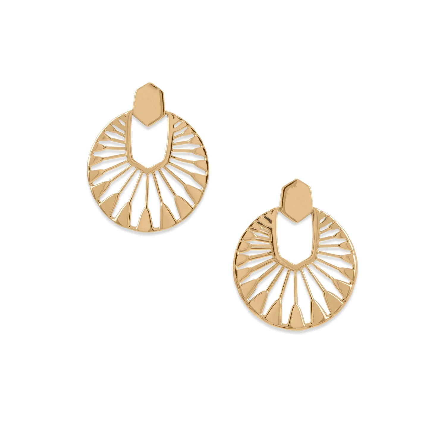 14K Gold Plated Sun Dial Design Earrings for Women - Elegant Boho Jewelry for Everyday Wear & Special Occasions