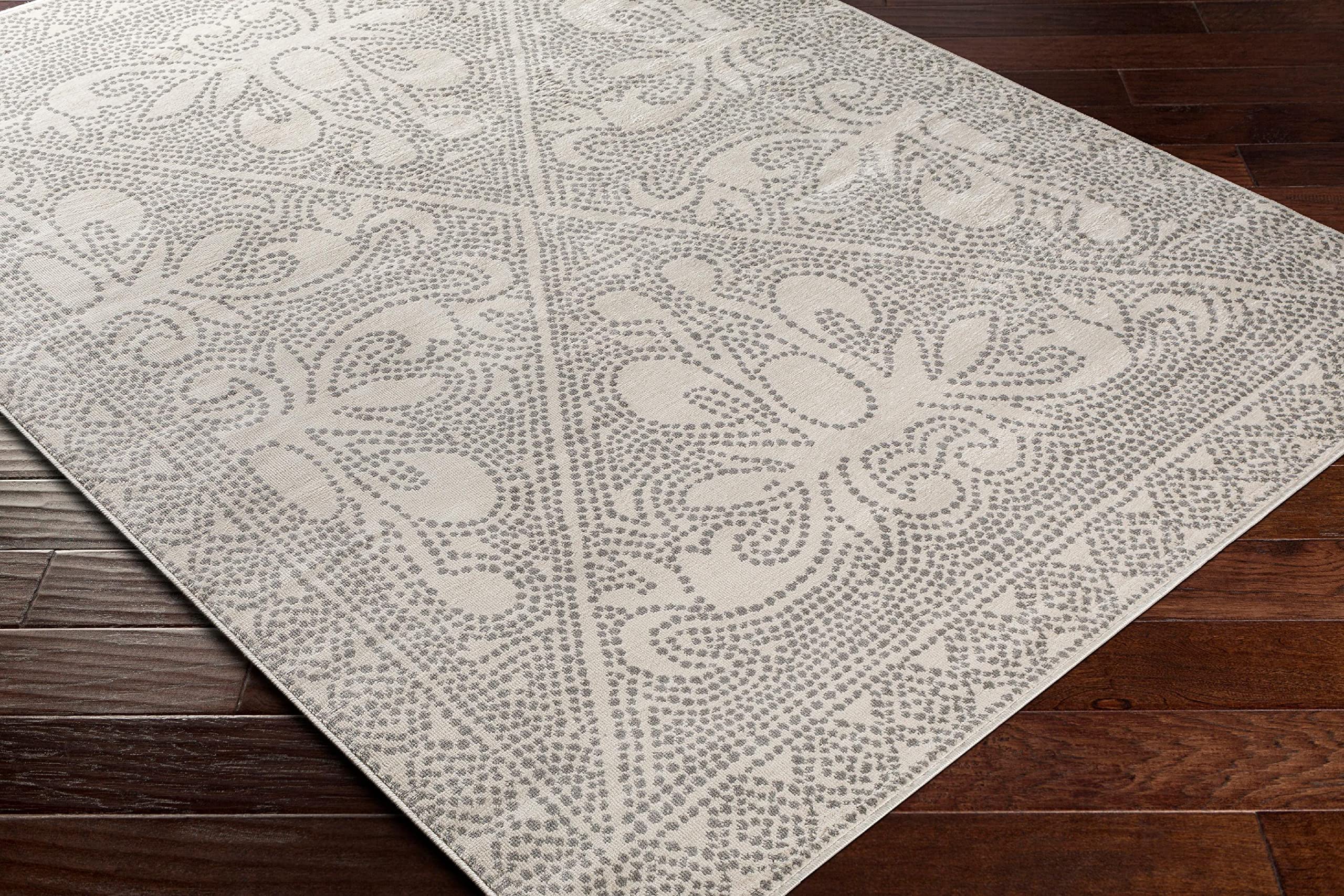 Mark&Day 6x9 Vosberg Traditional Light Gray Area Rug - Soft Plush Carpet for Living Room, Bedroom, Kitchen - 6'7