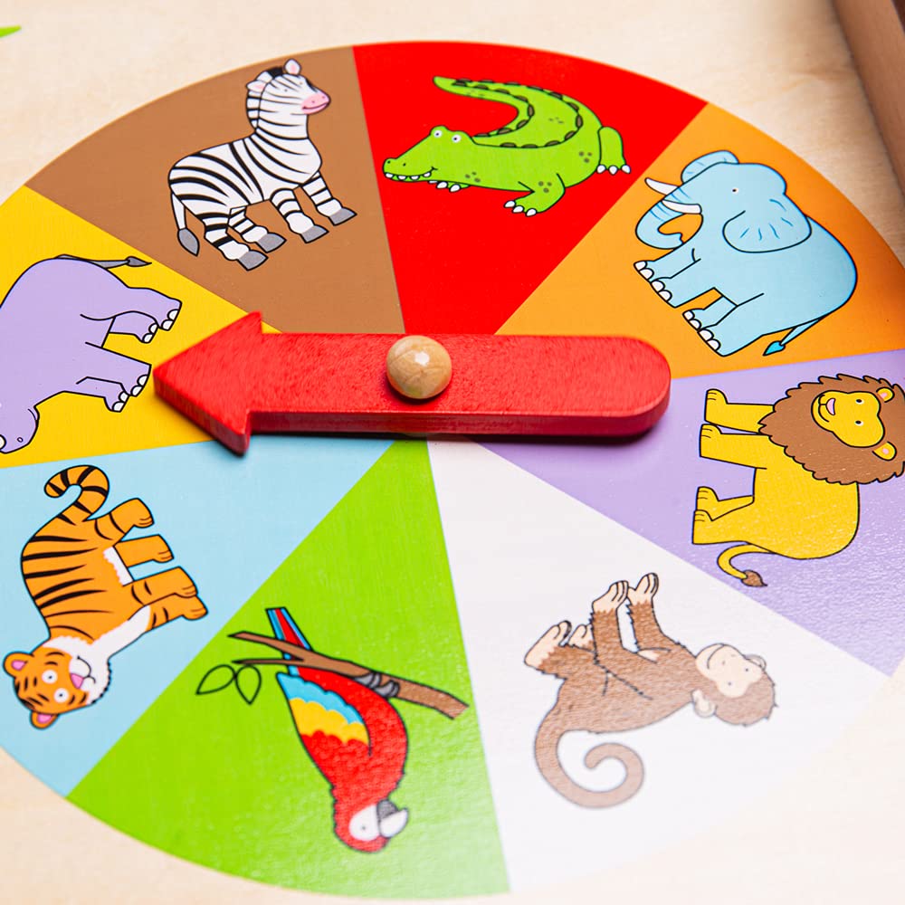 Bigjigs Toys Animal Shut The Box - Fun Wooden Math Learning Game for Kids Ages 4+ | Educational Counting Toy for Home & Classroom Use