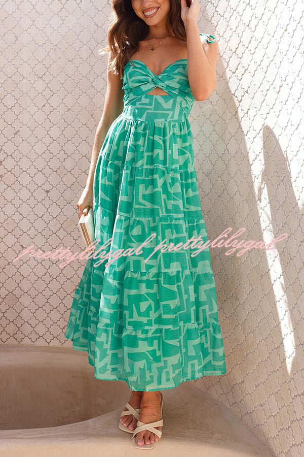 Stylish Printed Suspender Tie Back Pleated Midi Dress for Women | Flattering A-Line Summer Dress for Office, Party & Date Night