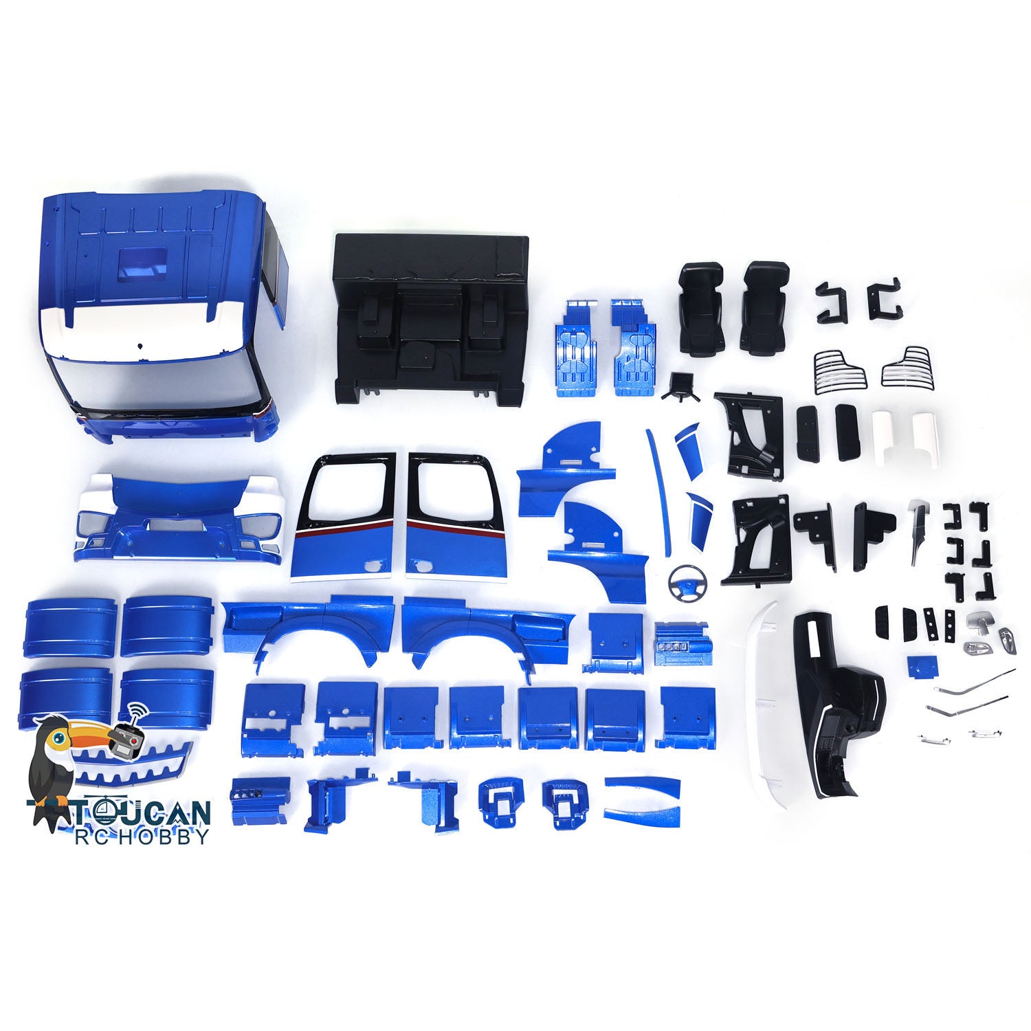 1/14 Scale 6x6 & 6X4 RC Tractor Truck Plastic Cabin Body Kit - Painted Radio Controlled Hobby Model for Off-Road Adventures & Truck Simulation
