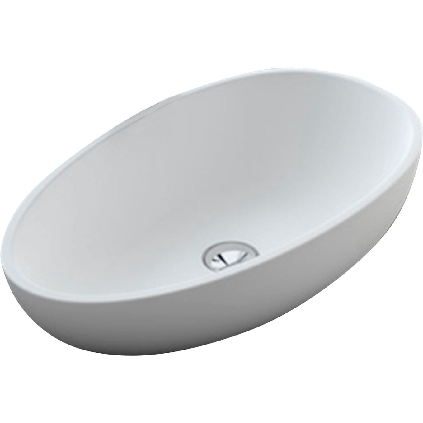 Fienza CSB61 Bahama MK11 White Matte Solid Surface Above Counter Bathroom Sink Basin - Perfect for Modern Vanities, Powder Rooms, and Guest Bathrooms