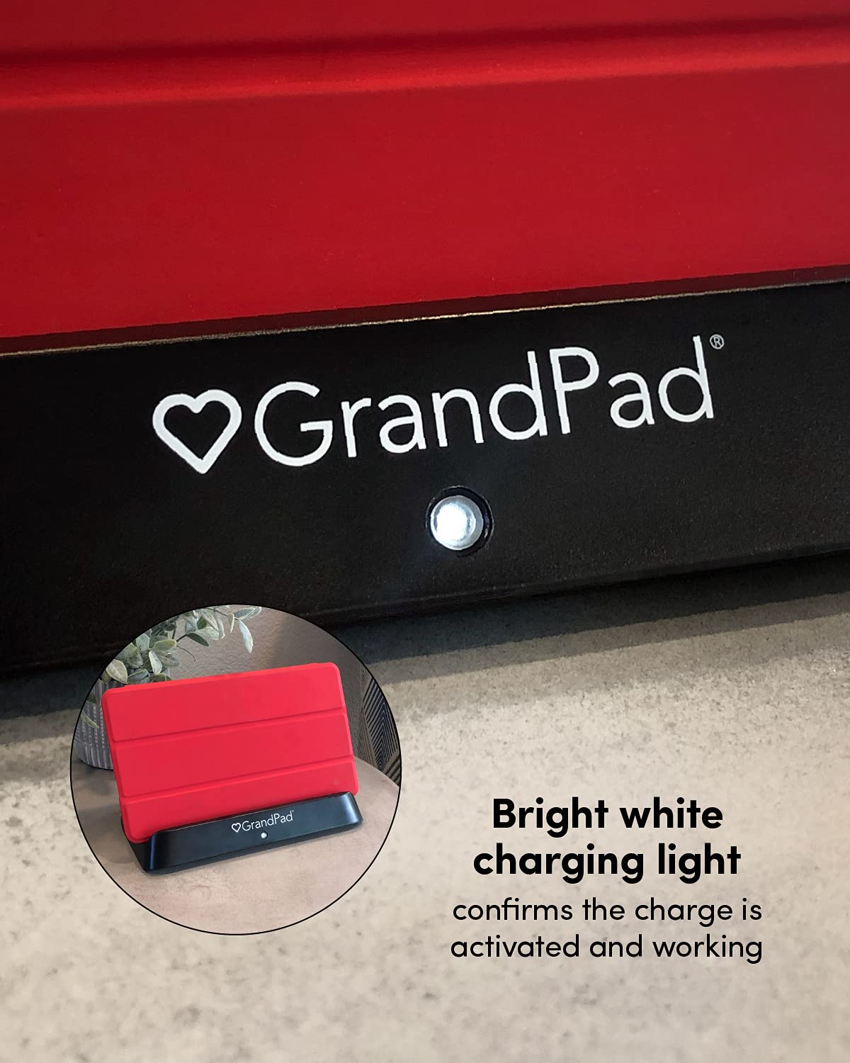 Fast Wireless Charging Dock for GrandPad Tablet - Qi-Certified Charger for Seniors & Elderly - Perfect for Home, Office & Travel Use