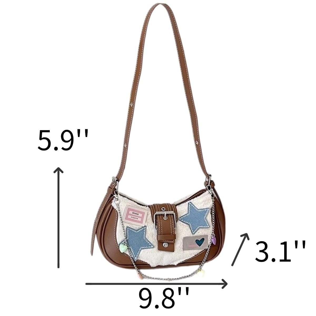 Y2K Star Purse - Cute Anime Japanese Gothic Shoulder Bag for Women & Teen Girls | Jpop Kpop Messenger Handbag Crossbody Bag | Perfect for School, Travel, Cosplay & Daily Use