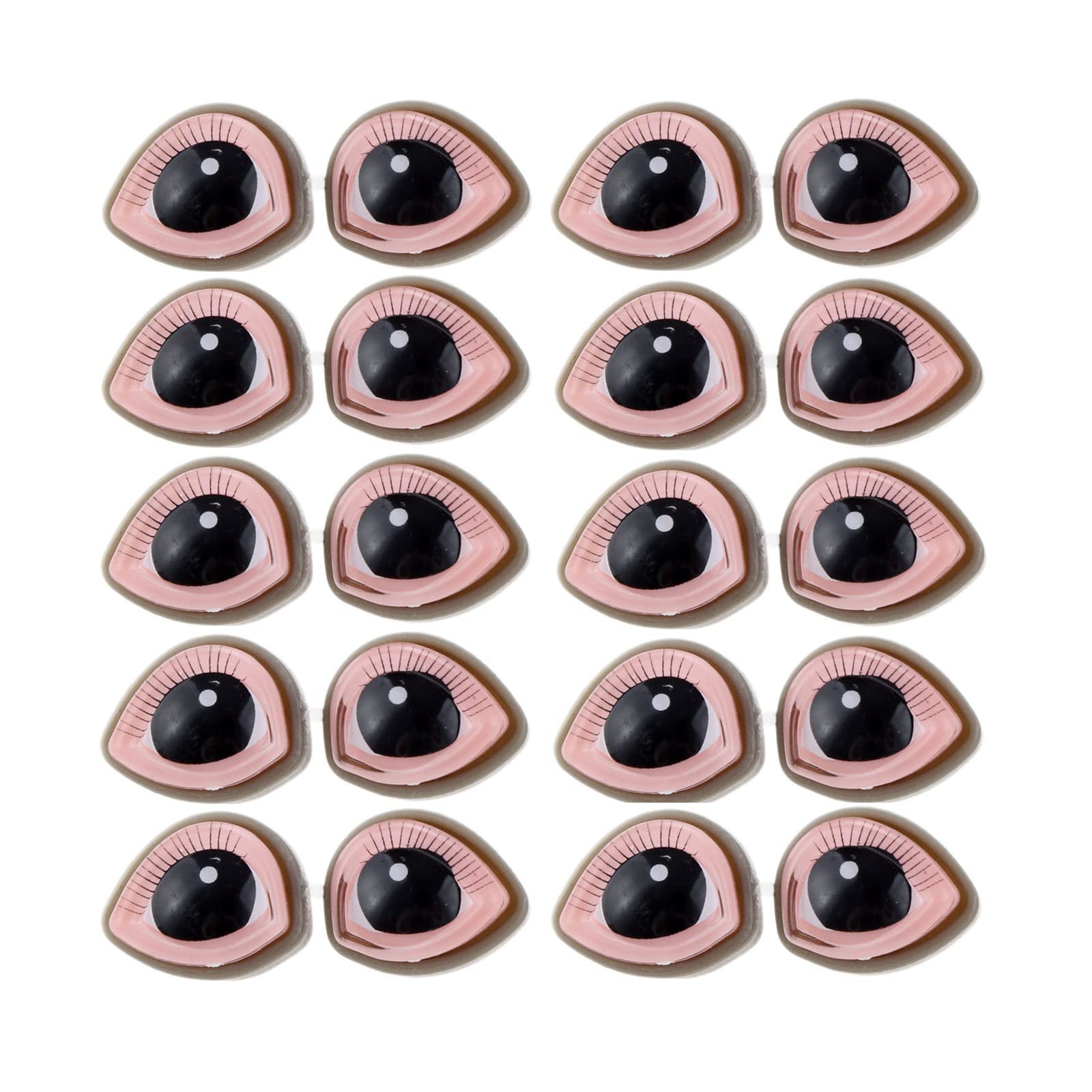20Pcs 17x20mm Plastic Safety Eyes with Washers - Pink Craft Eyes for Crochet, Amigurumi, Plush Toys, Stuffed Animals, Puppet Making - Perfect for DIY Projects, Scrapbooking & Handmade Gifts