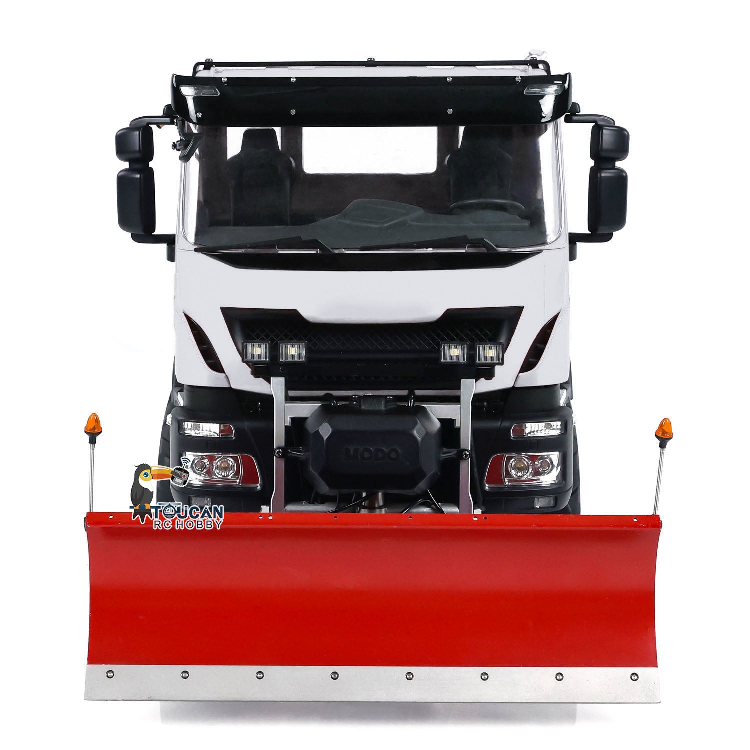 1/14 Scale 4x4 Metal RC Hydraulic Dump Truck with Remote Control - Snow Plow & Tipper Function, FlySky ST8 Controller, LED Lights & Sound Effects - Perfect for Construction Play, Winter Snow Removal & Off-Road Adventure