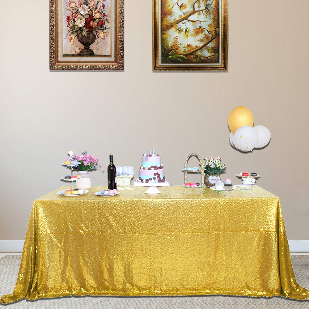 Gold Sequin Tablecloth 90