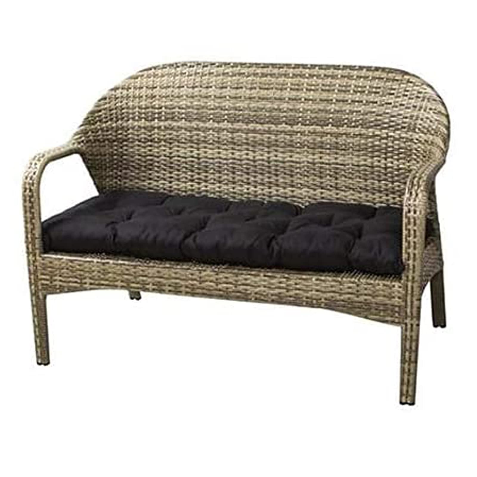 1 & 2 Pcs Outdoor Indoor Patio Bench Cushion - Thick Soft Swing Rocking Chair Pad for Garden, Patio, Metal & Wooden Loveseat - Waterproof Furniture Seat Mat (Black, 1 Piece) - Perfect for Backyard, Deck, Porch & Sunroom Relaxation