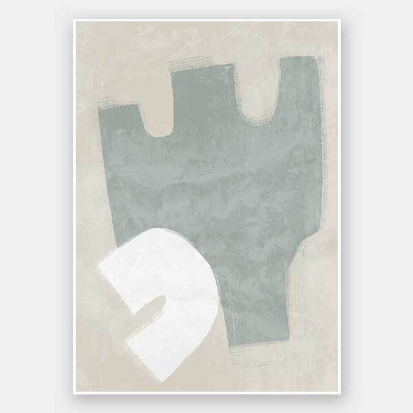 Amity Light Teal Unframed Art Print - Modern Wall Decor for Living Room, Bedroom & Office - Coastal Home Decor & Boho Aesthetic