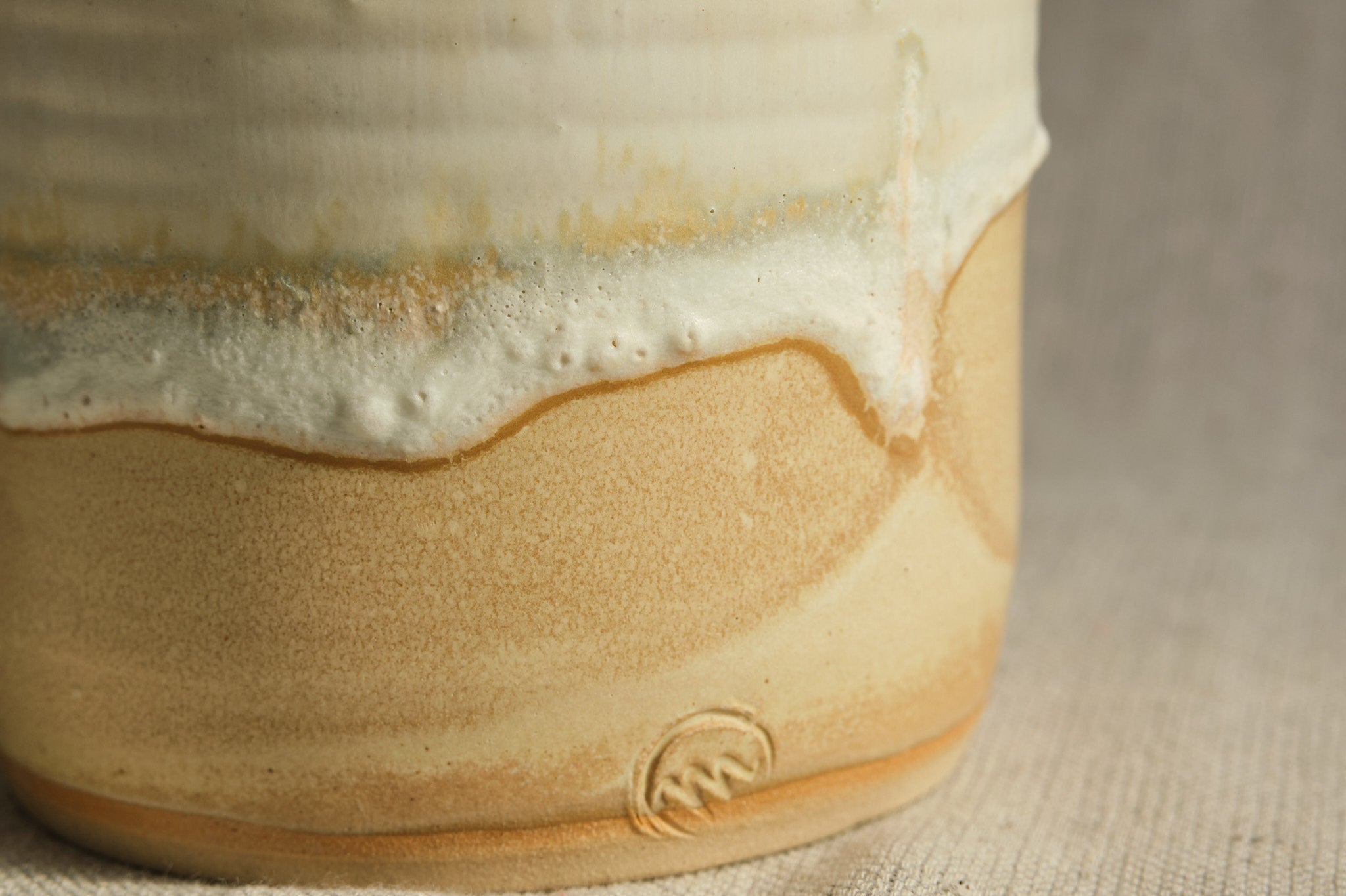 Handmade Ceramic Pot with White & Natural Glaze - 14cm & 17cm Diameter - Perfect for Home Decor, Kitchen Storage & Plant Pots