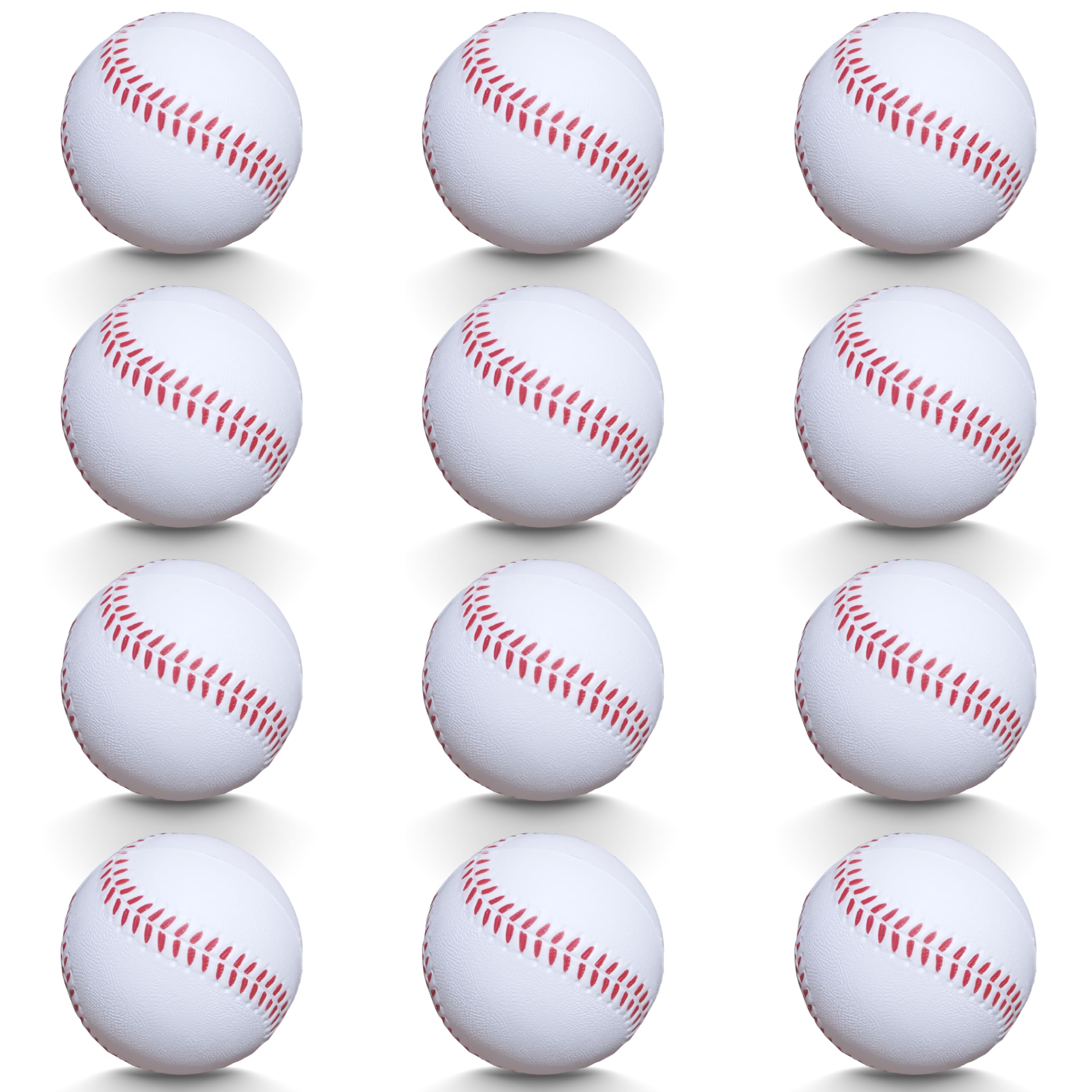 HPWFHPLF 12 Pack Standard Size 9 Inch Soft Training Baseballs - Reduced Impact Safety Practice Baseballs for Beginners & Youth | Perfect for Backyard Practice, Batting Drills & Baseball Training