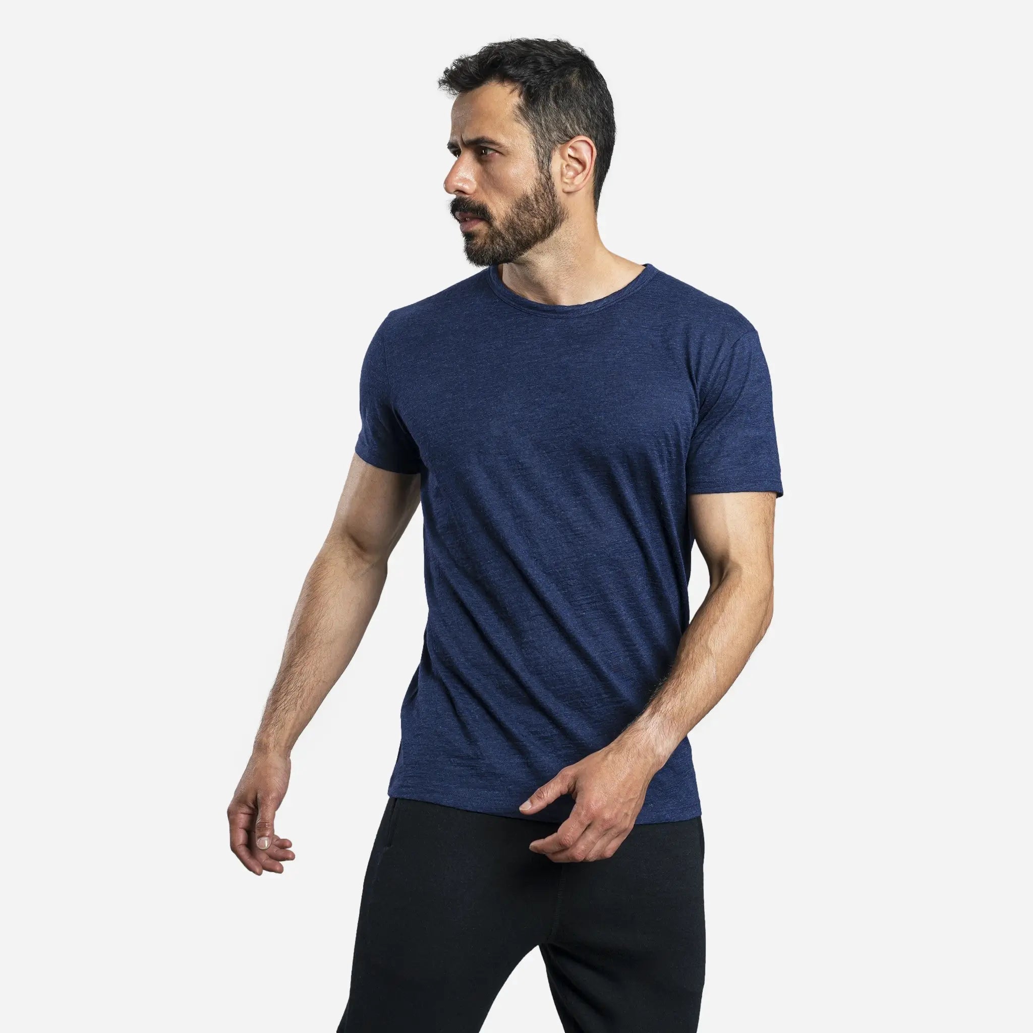 Ultralight Men's Alpaca Wool T-Shirt - 160 GSM Soft Crew Neck Tee for Outdoor Activities & Travel
