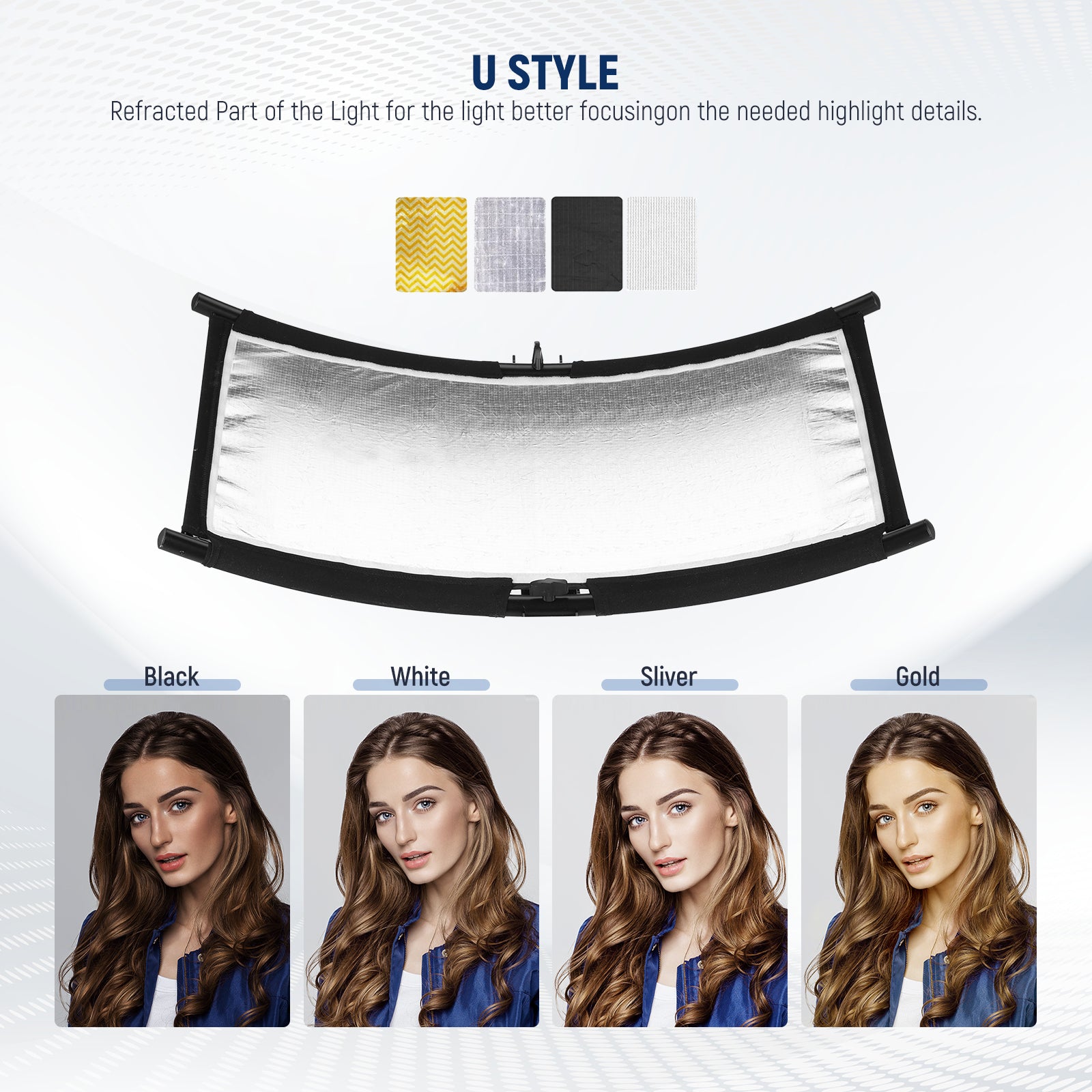 NEEWER RF 04 75x40cm Clamshell Light Reflector Diffuser for Photography & Video - Soften Harsh Lighting for Portraits, Product Shoots & Studio Lighting