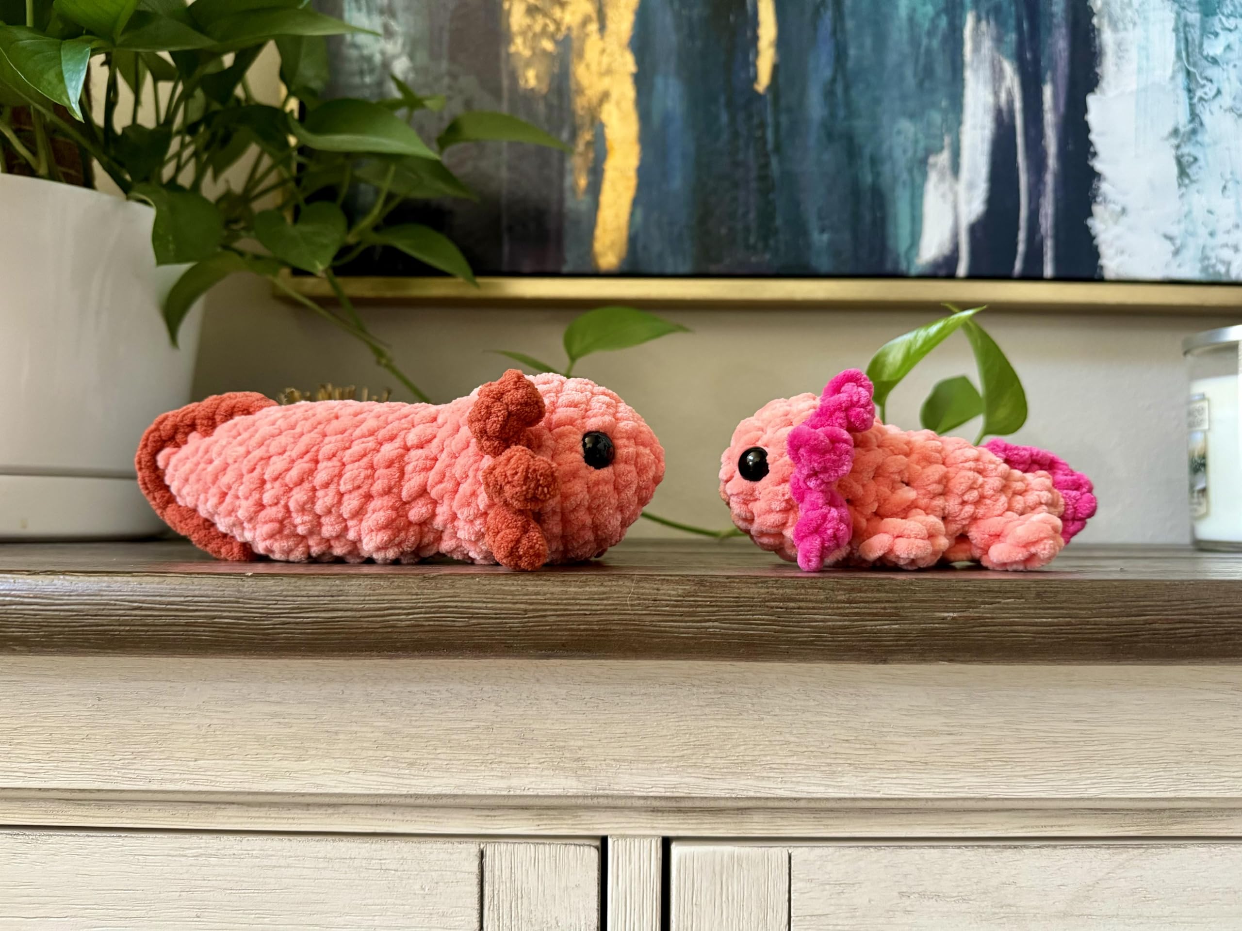 Adorable Axolotl Plush Toy - Handmade Crochet Amigurumi Stuffed Animal (Small) - Perfect Gift for Kids, Animal Lovers & Home Decor