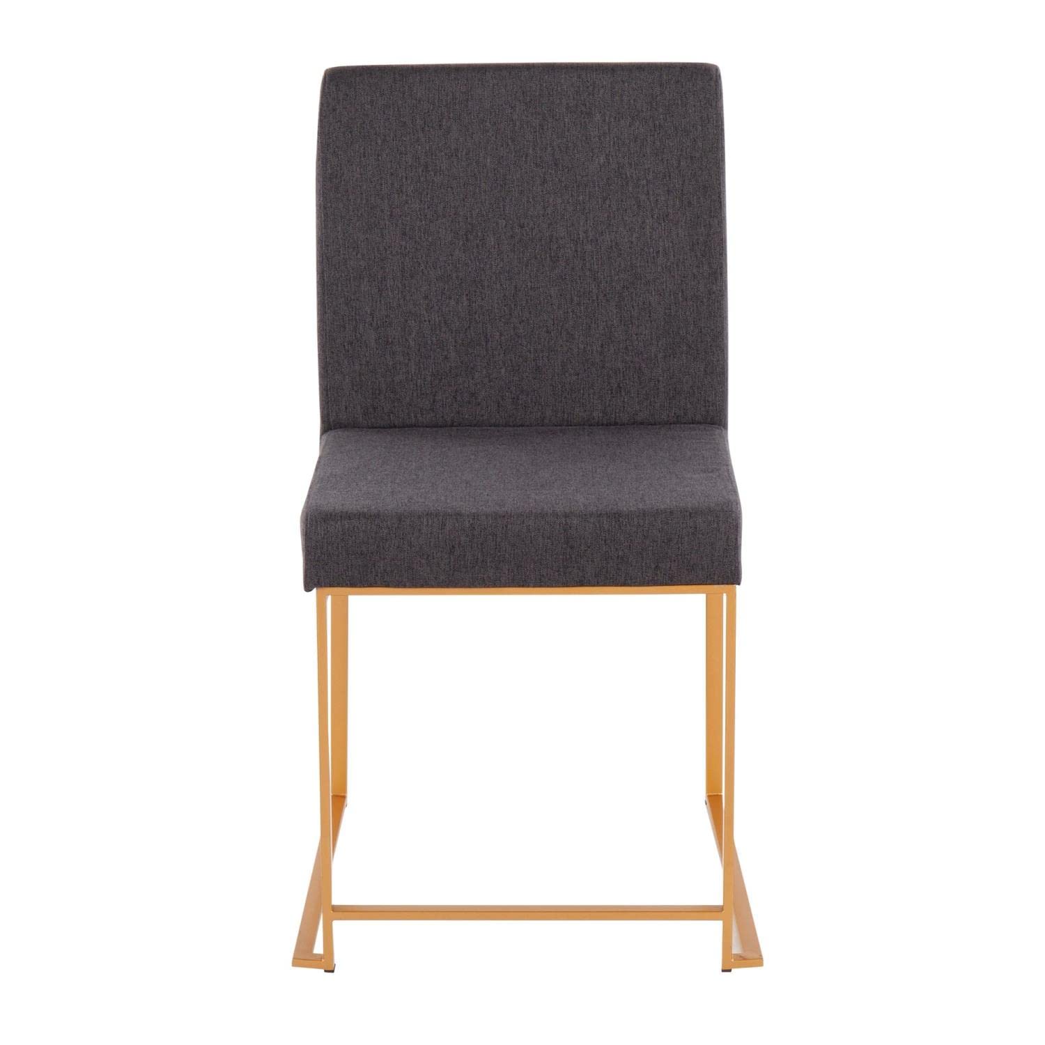 LumiSource High Back Fuji Dining Chair - Modern Upholstered Kitchen & Dining Room Chairs Set of 2 for Home, Restaurant & Office Use