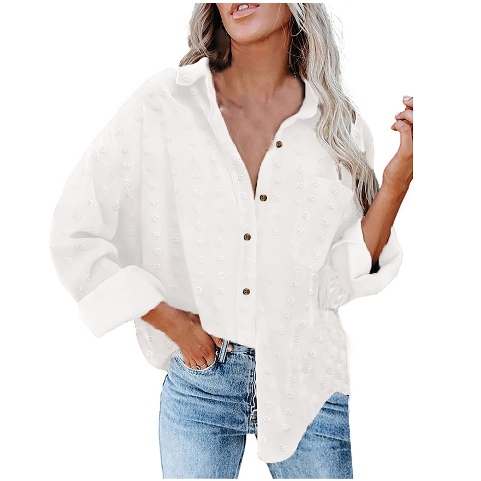 Women's Chiffon Pantsuit Set - Solid Color Lapel Long Sleeve Blouse with Buttoned Cardigan | Summer Two-Piece Matching Outfit for Work, Office & Special Occasions