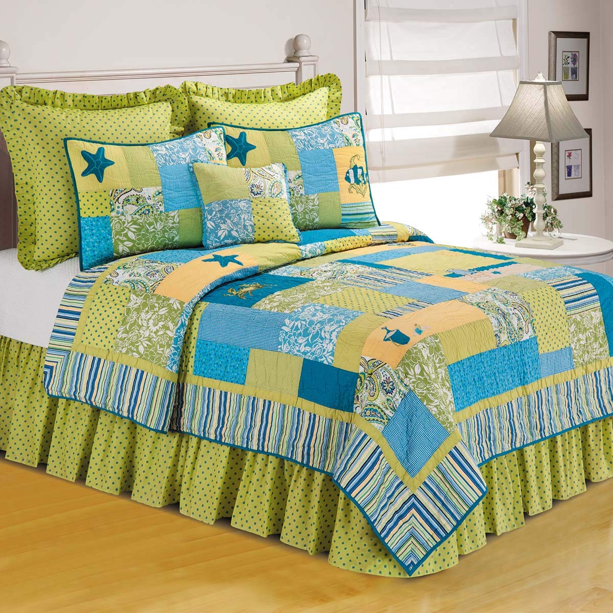 C&F Home Beach Bum Twin Quilt Set - Soft Blue Coastal Bedding for Twin Beds - Perfect for Beach House, Guest Room & Dorm Decor
