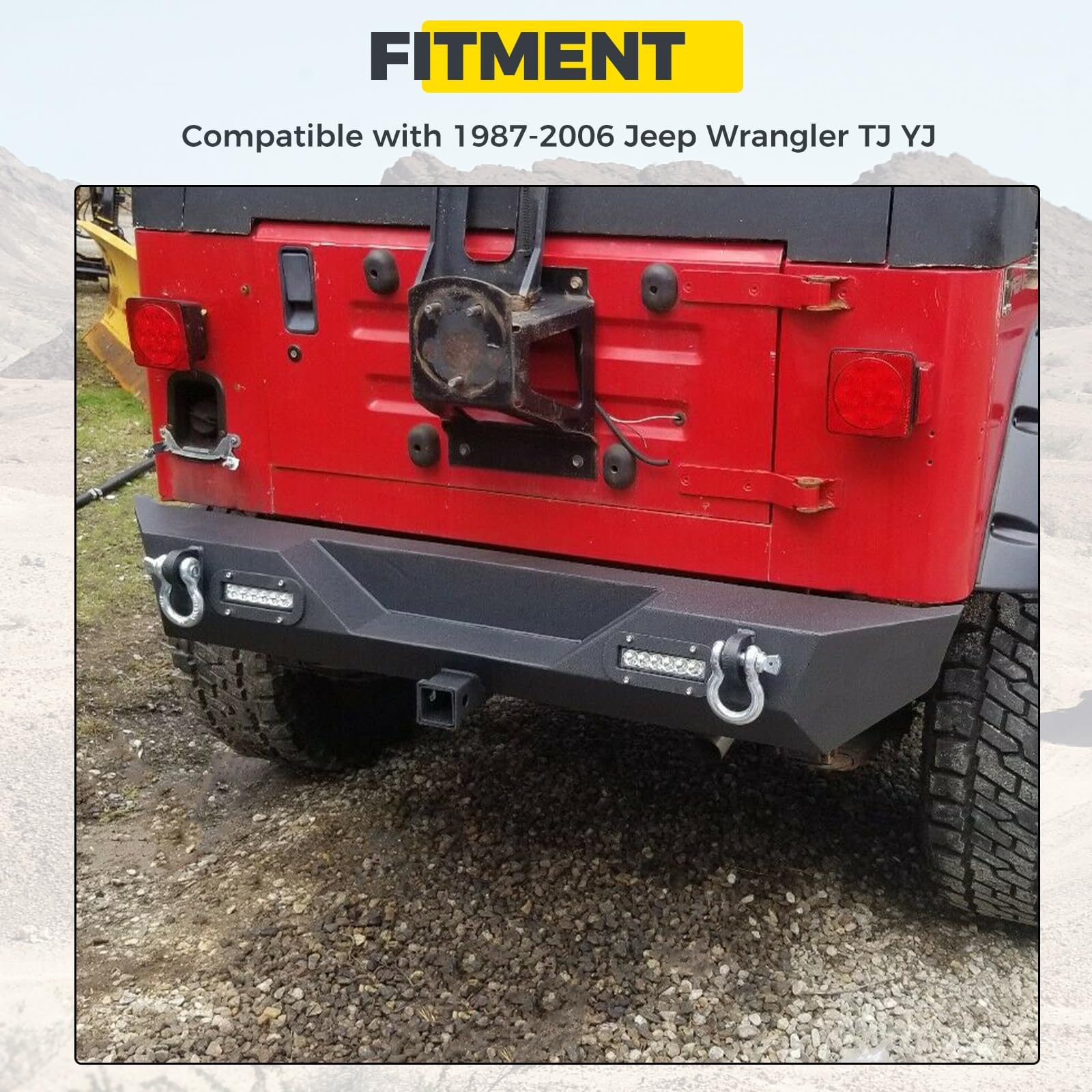 KUAFU Rear Bumper with LED Lights & 2