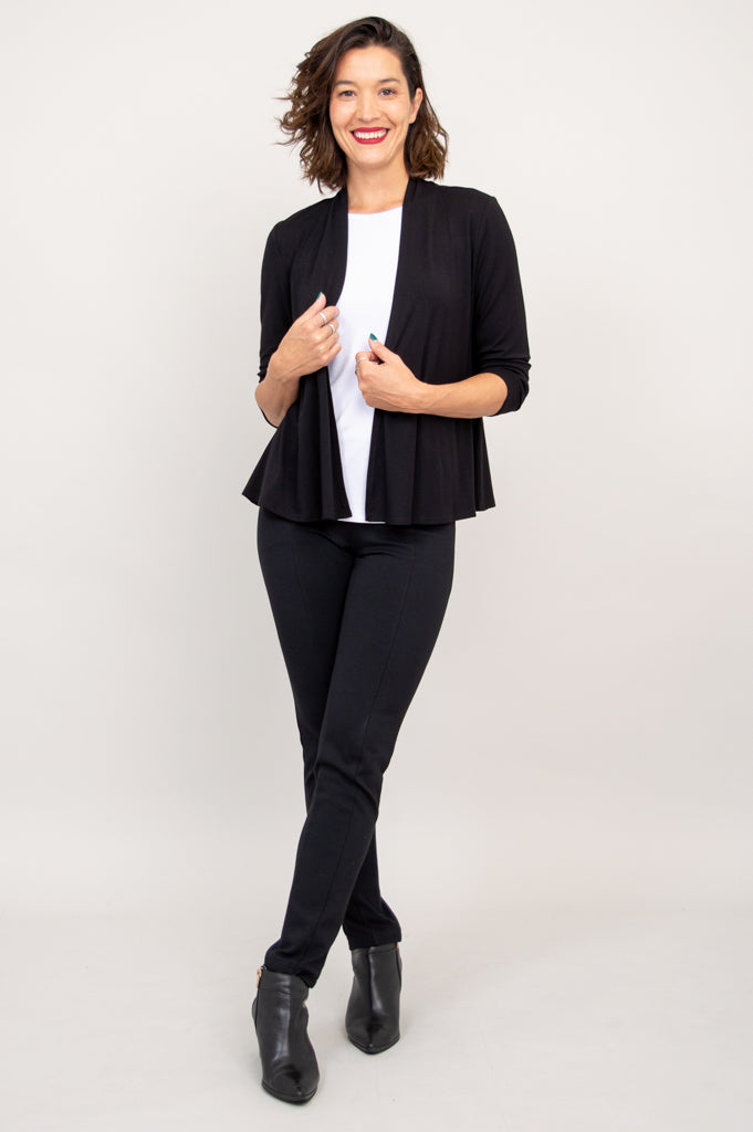 Premium Kathy Jacket for Women - Soft Bamboo Fabric, Black - Stylish Outerwear for Fall & Winter, Perfect for Work, Travel & Casual Wear