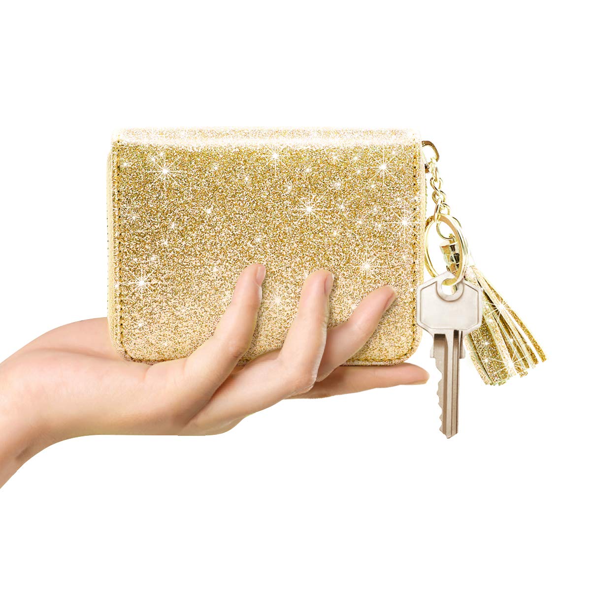 Stylish RFID Blocking Glitter Credit Card Holder for Women - Compact & Secure Small Wallet for Credit Cards, ID & Cash - Perfect for Travel, Shopping & Everyday Use