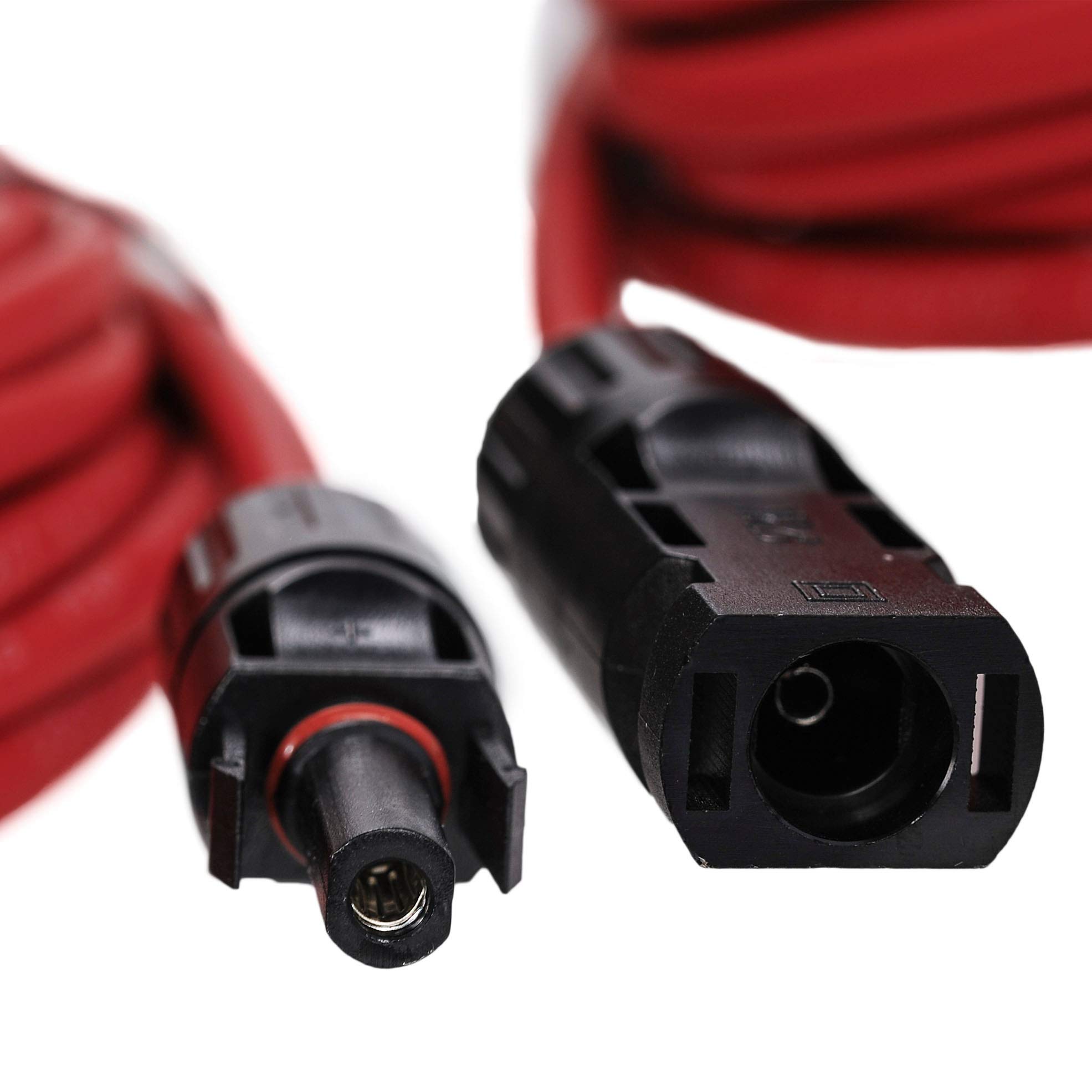 12AWG Solar Panel Extension Cable - 10ft Waterproof 12 Gauge (4mm²) Wire with MC4 Connectors for Solar Systems - Perfect for RV, Home & Off-Grid Solar Panel Installations (Red & Black)