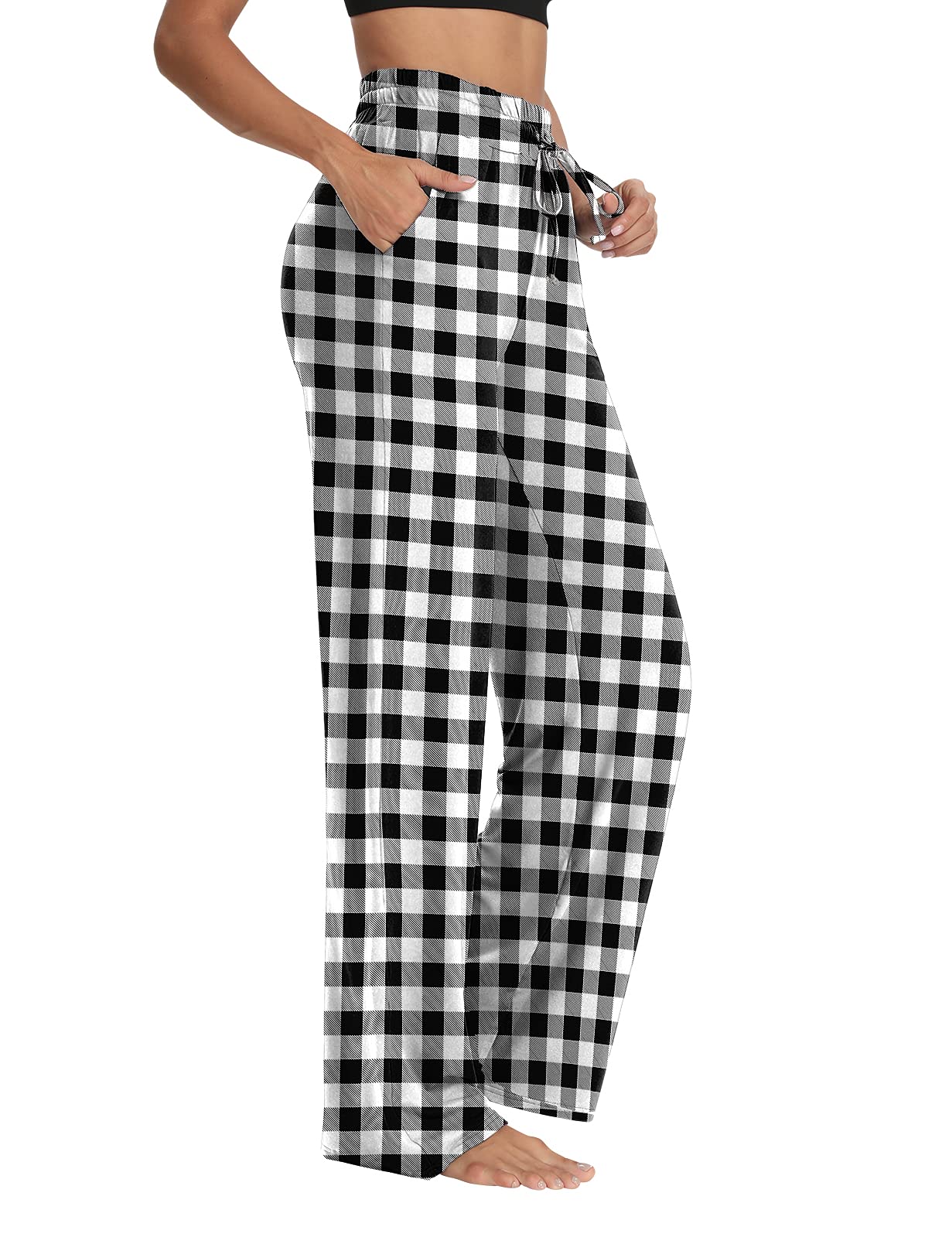 Sarin Mathews Women's Wide Leg Yoga Sweatpants - Comfortable Lounge Pajama Pants with Drawstring & Pockets for Workout, Jogging and Relaxation at Home