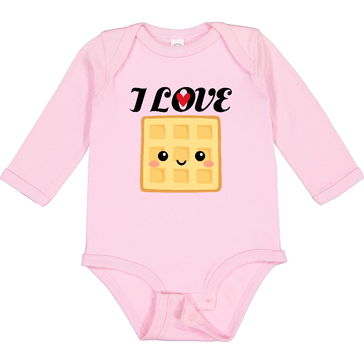 Inktastic Waffle Lover I Love Waffles Long Sleeve Baby Bodysuit - Soft & Comfortable Infant Romper for Boys & Girls - Perfect for Breakfast, Family Photos & Playtime