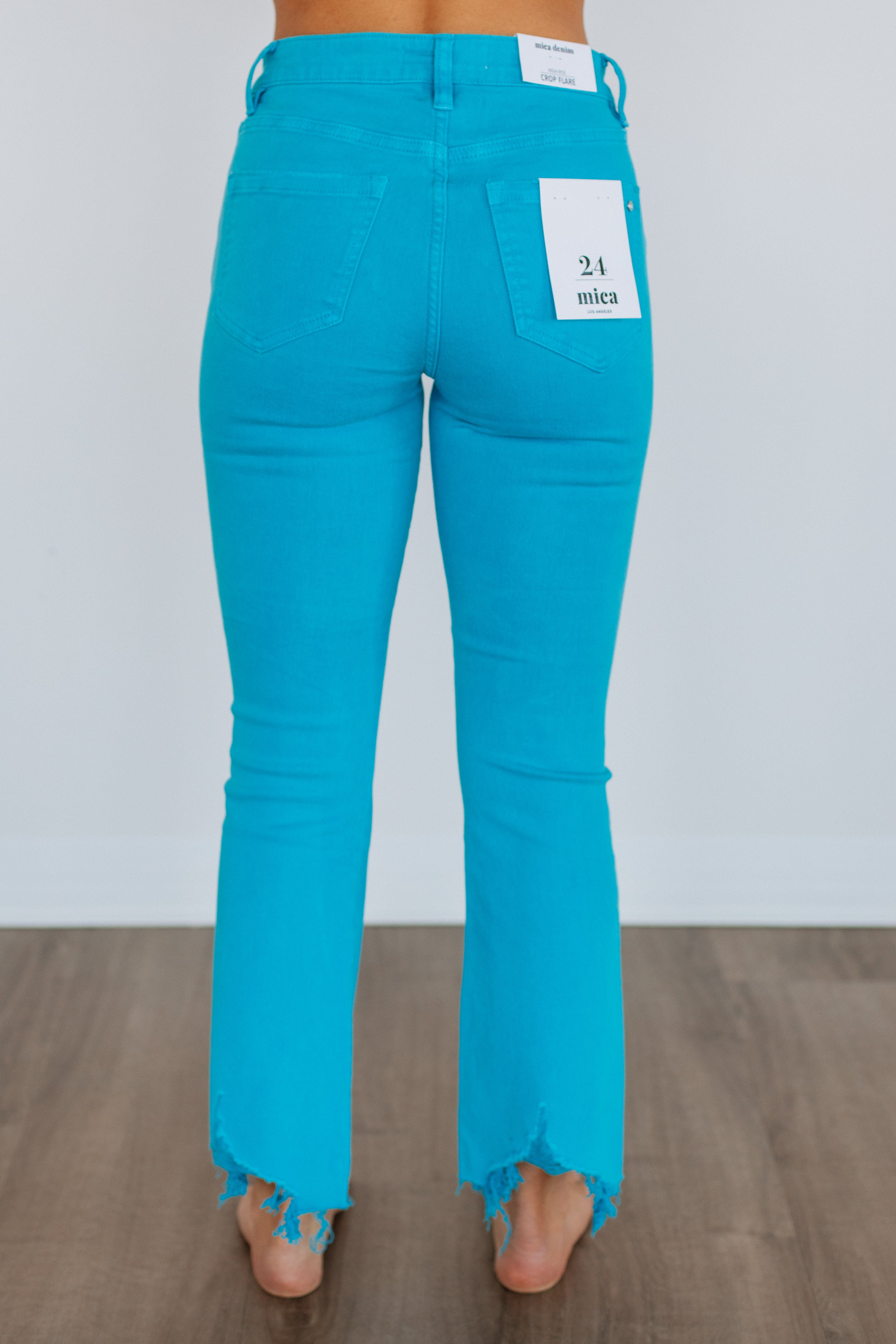 Emberly Mica Jeans for Women - High Waisted Stretch Denim Pants in Cerulean Blue | Perfect for Casual Wear, Office Outfits & Night Out